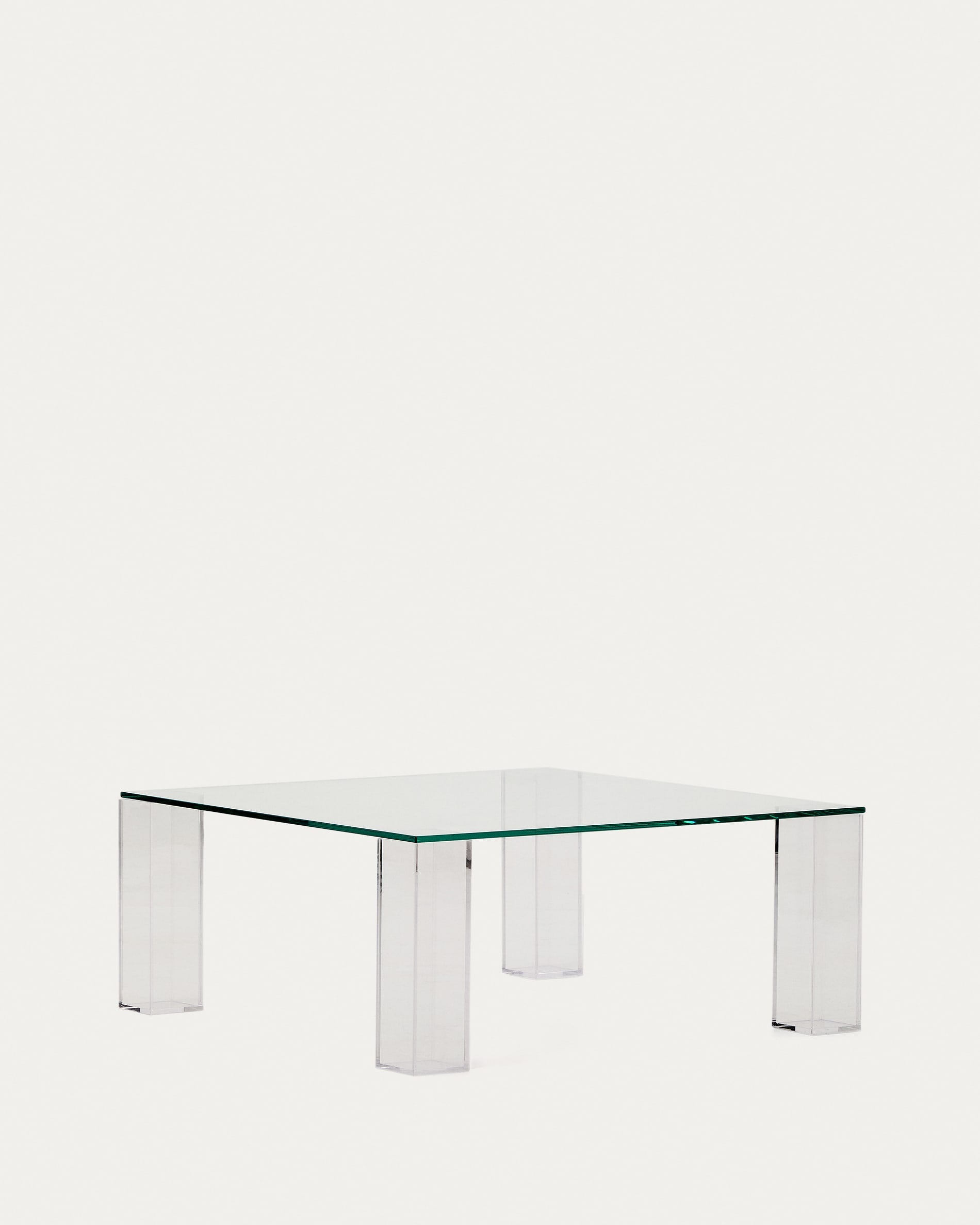 Adularia transparent, tempered glass side table, 85 x 85 cm