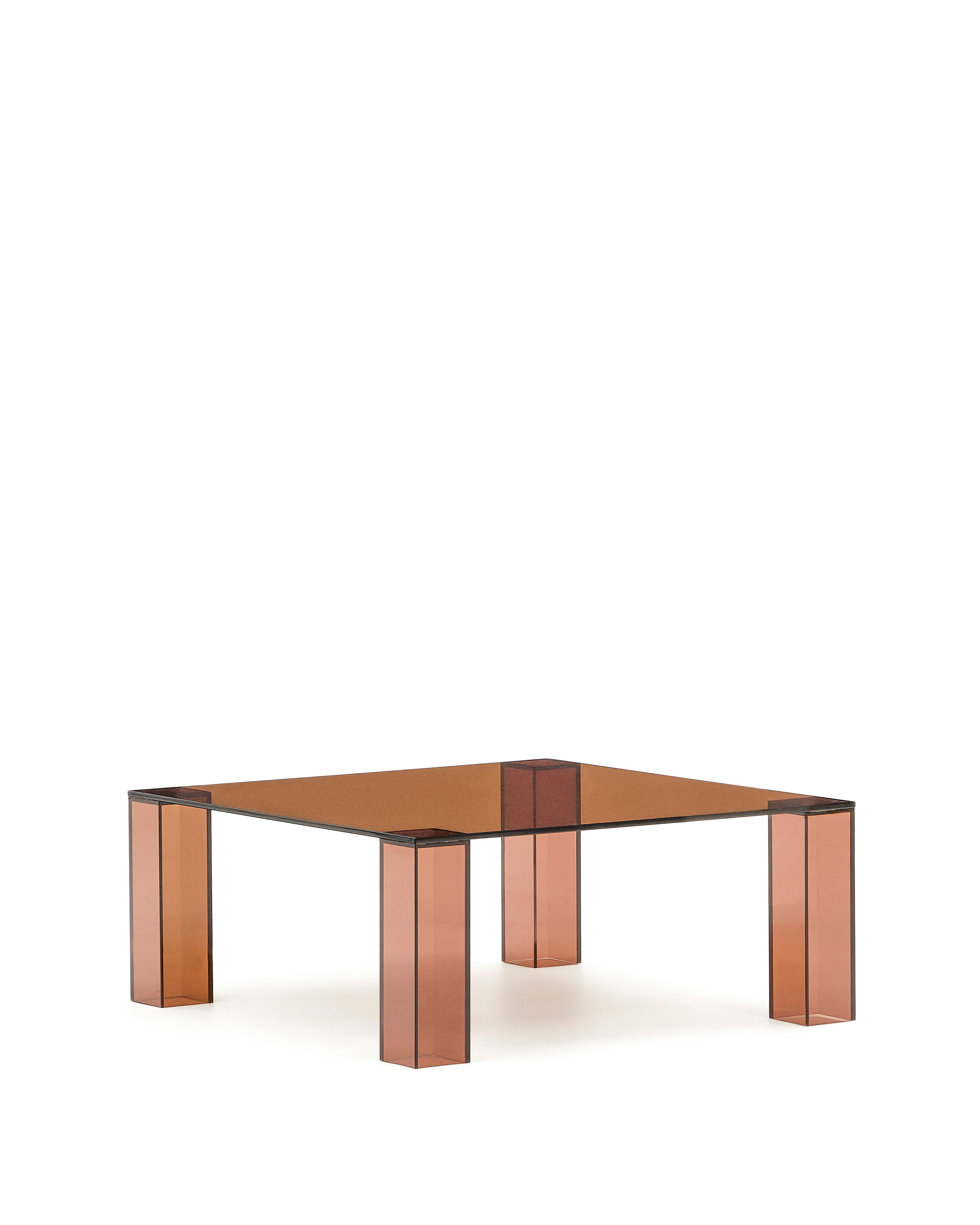 Adularia brown, tempered glass side table, 85 x 85 cm