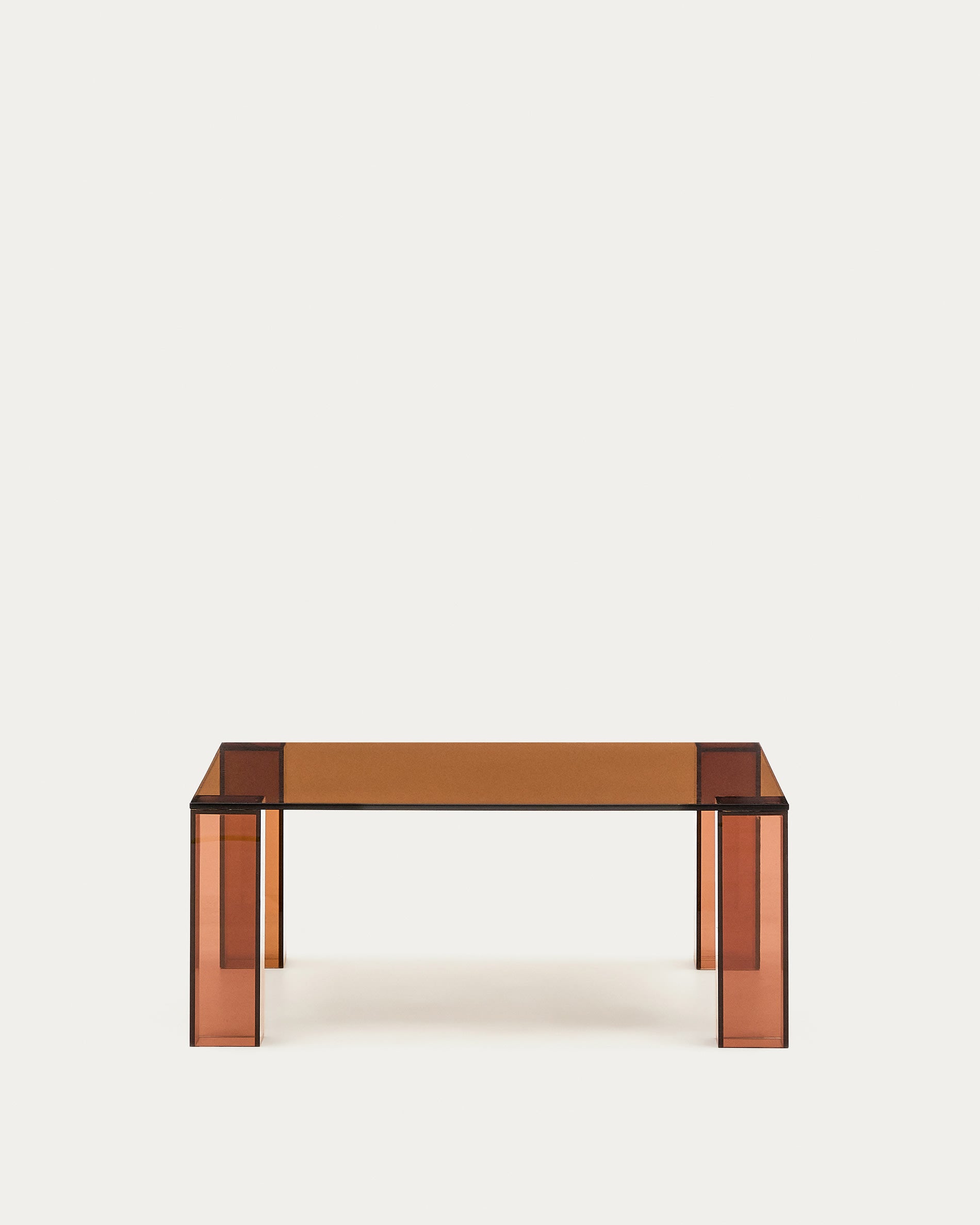 Adularia brown, tempered glass side table, 85 x 85 cm