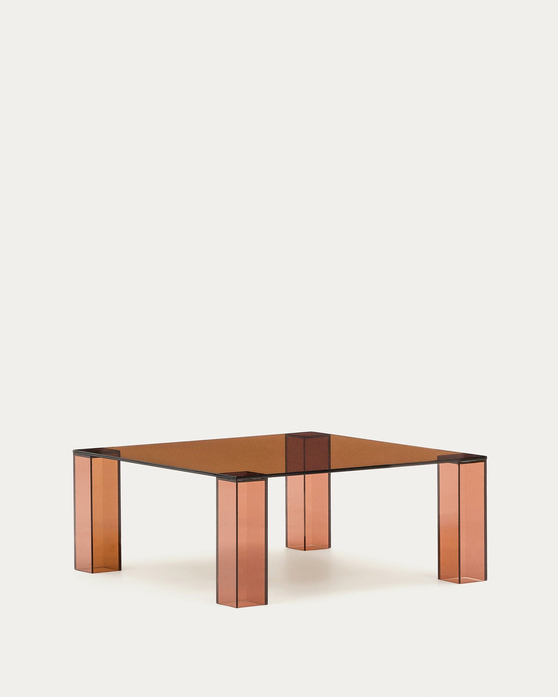 Adularia brown, tempered glass side table, 85 x 85 cm