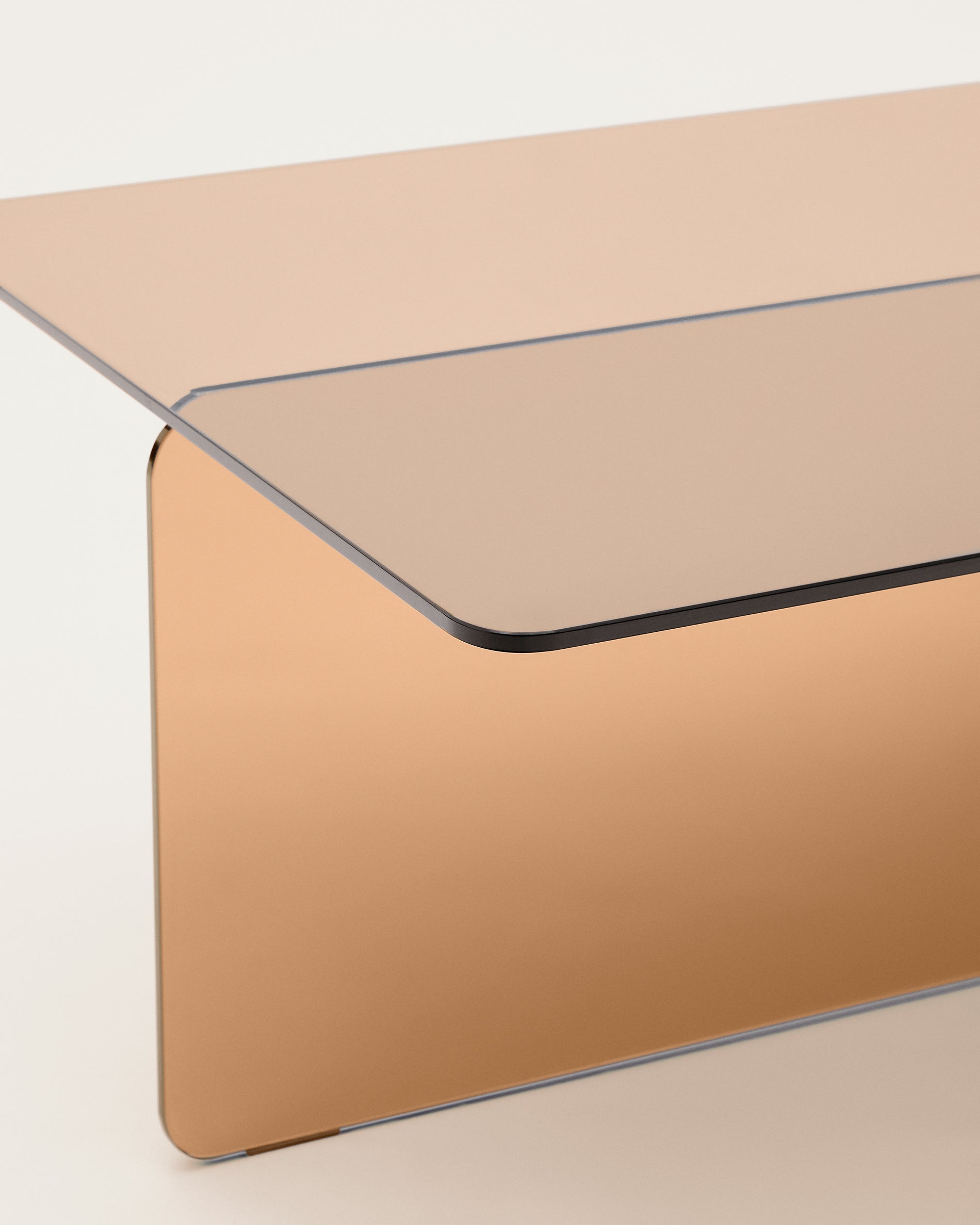 Zaren brown, tempered-glass coffee table, 120 x 60 cm - Detail
