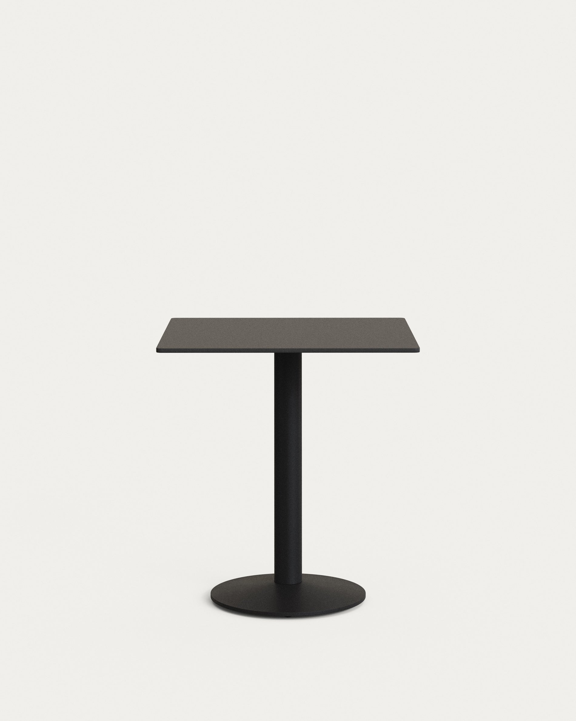 Esilda outdoor table in black with metal leg in a painted black finish, 70 x 70 x 70 cm - Product Image