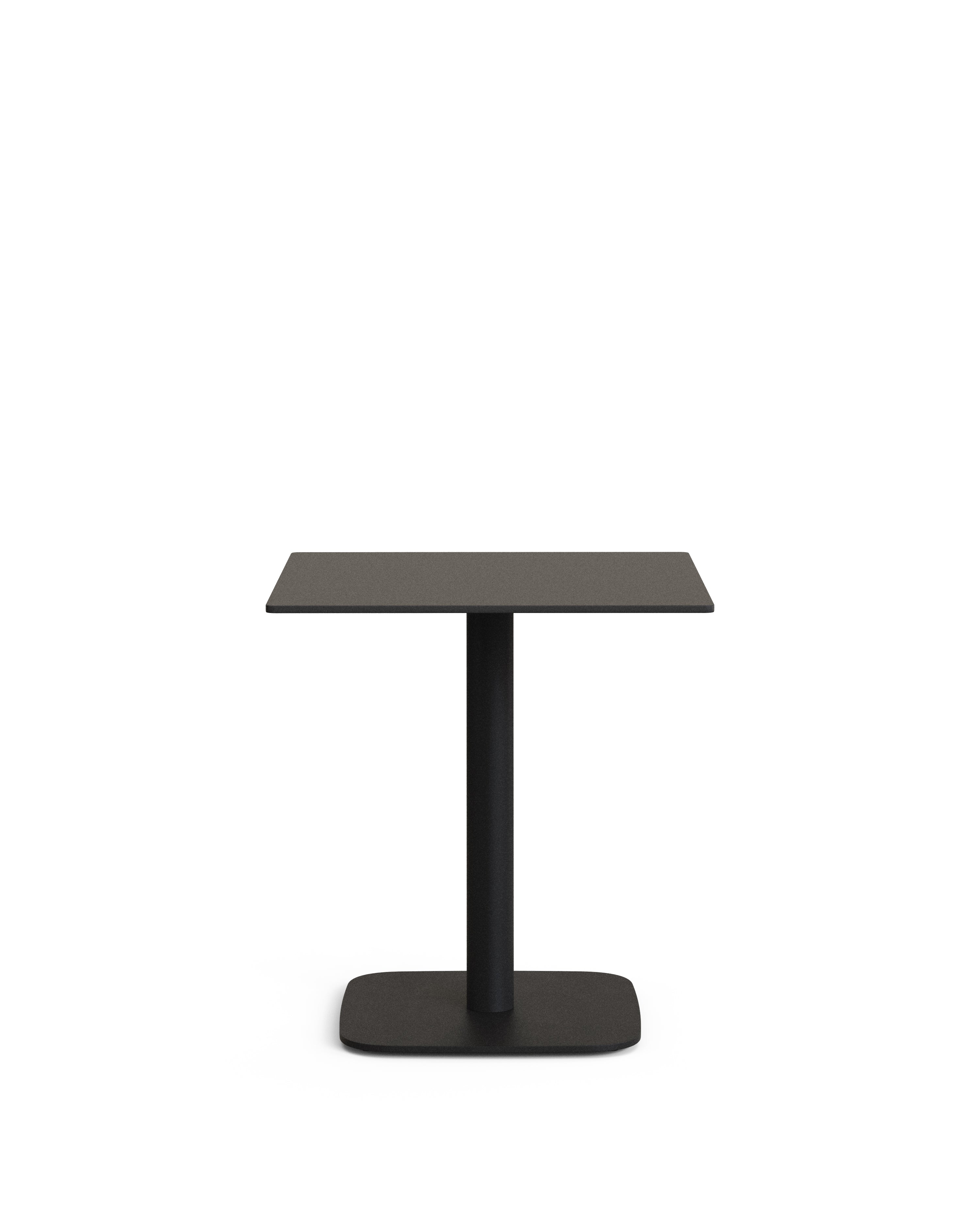 Dina outdoor table in black with metal legal in a painted white finish, 68 x 68 x 70 cm - Product Image