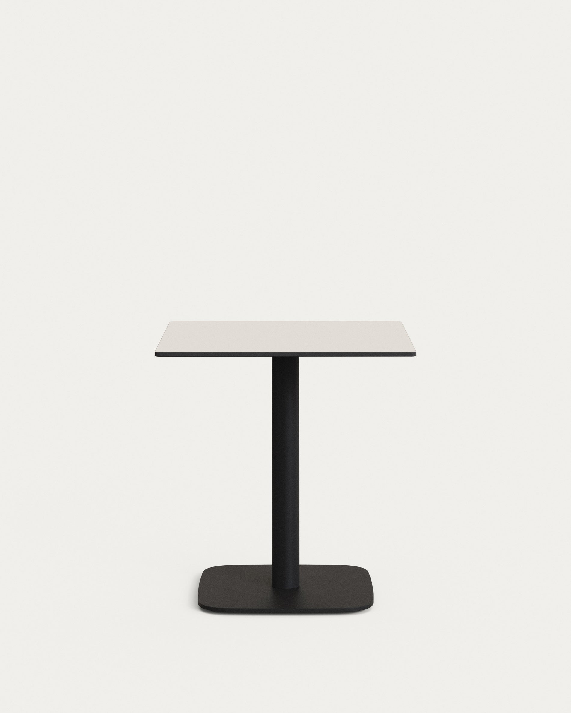 Dina outdoor table in white with metal legal in a painted white finish, 68 x 68 x 70 cm - Product Image