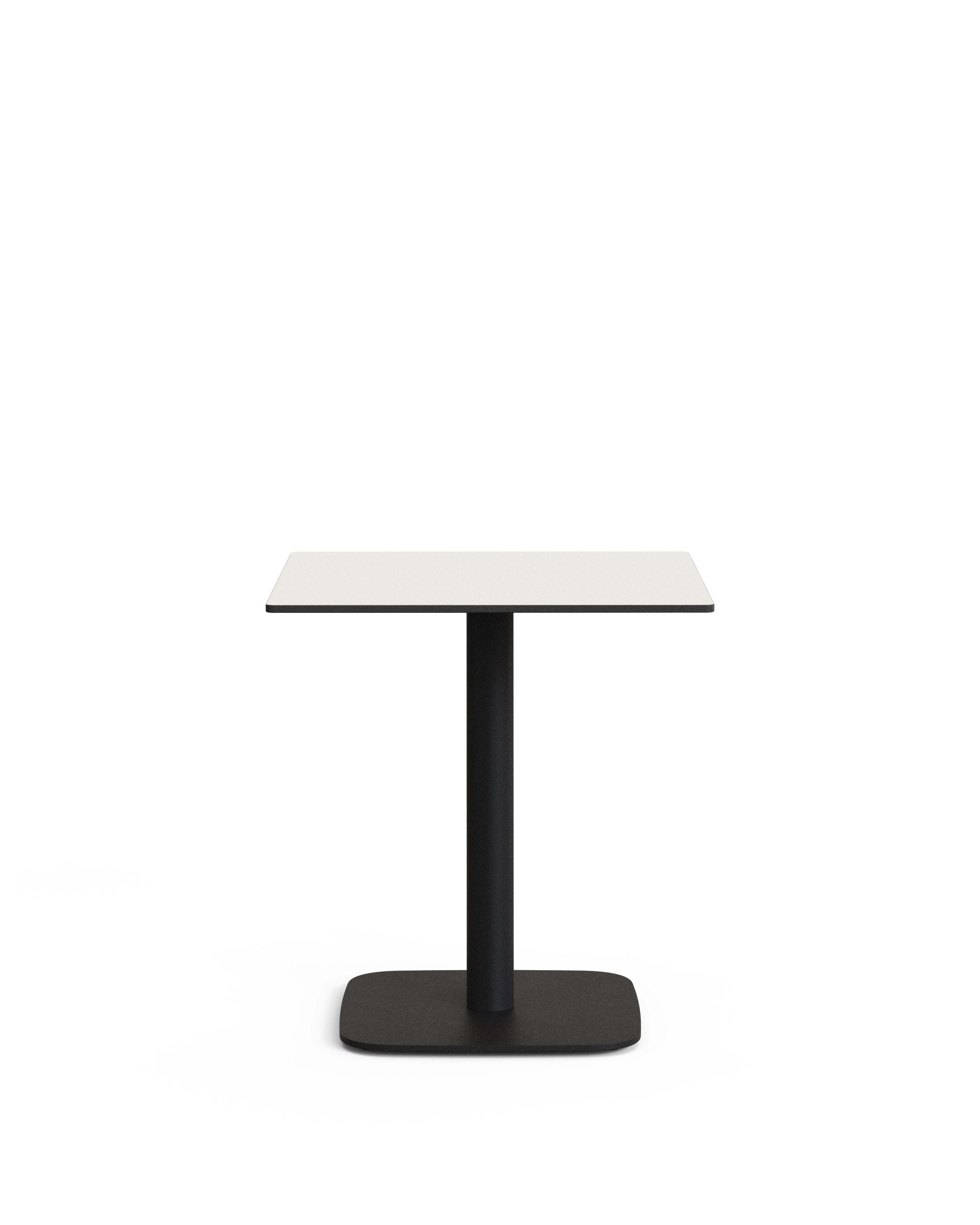 Dina outdoor table in white with metal legal in a painted white finish, 68 x 68 x 70 cm - Product Image