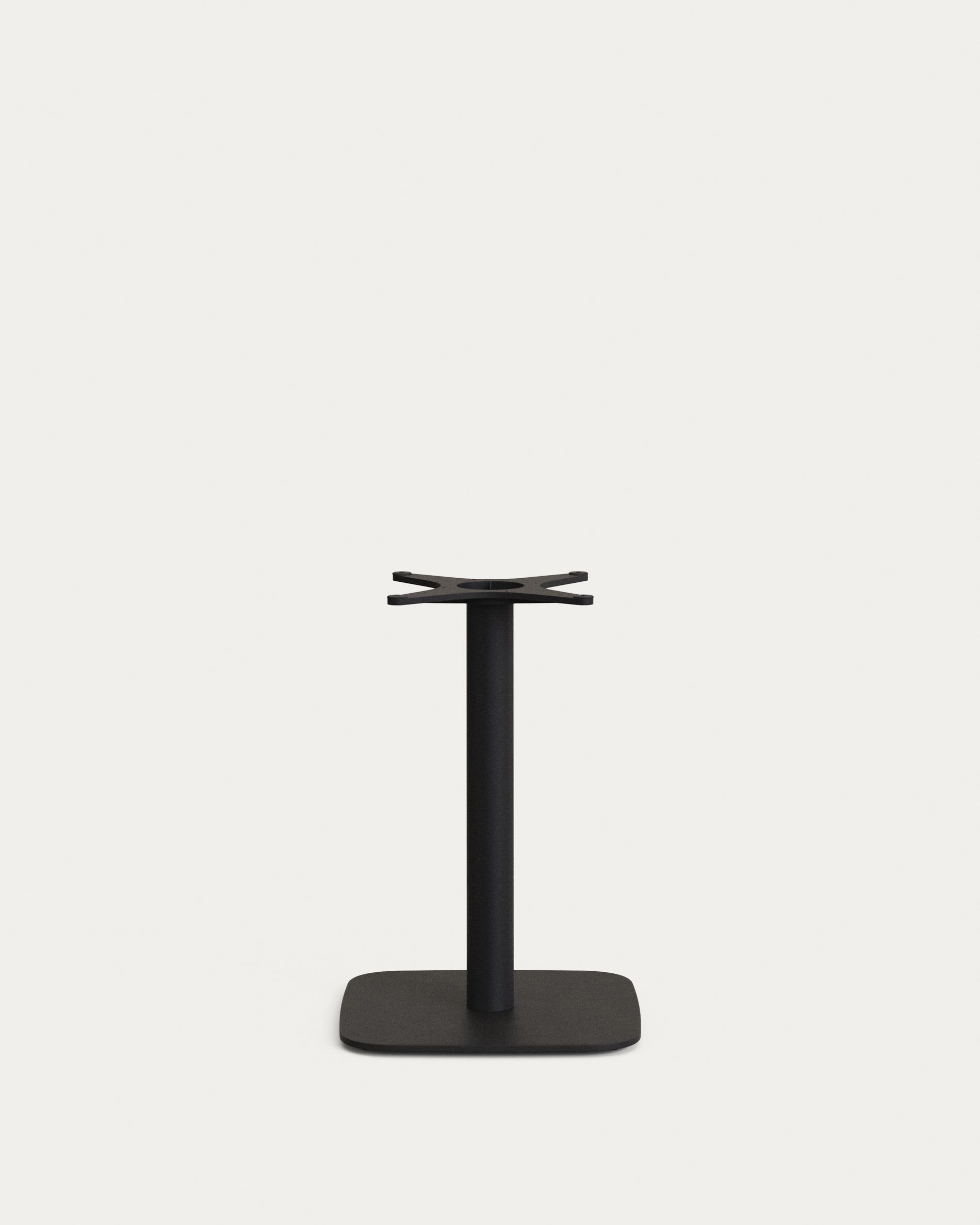 Saura bárasztal fekete festett metálból, fehér terrazzo tetejével, 70 x 70 x 70 cm