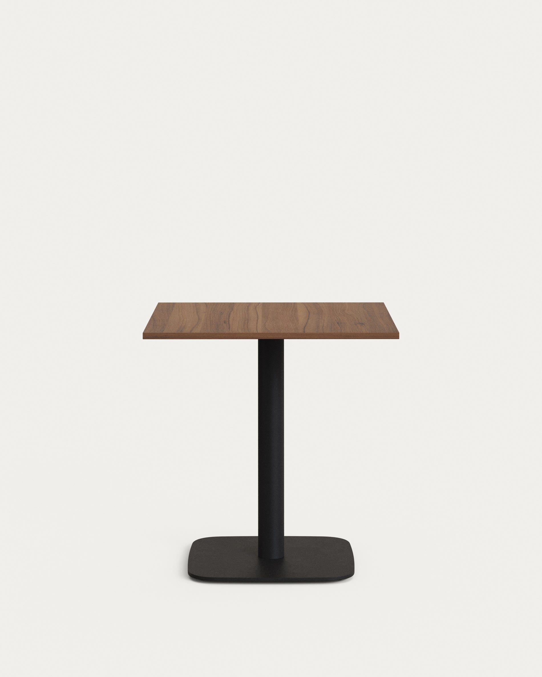 Dina table in natural finish melamine with metal leg in a painted black finish, 70 x 70 x 70 cm