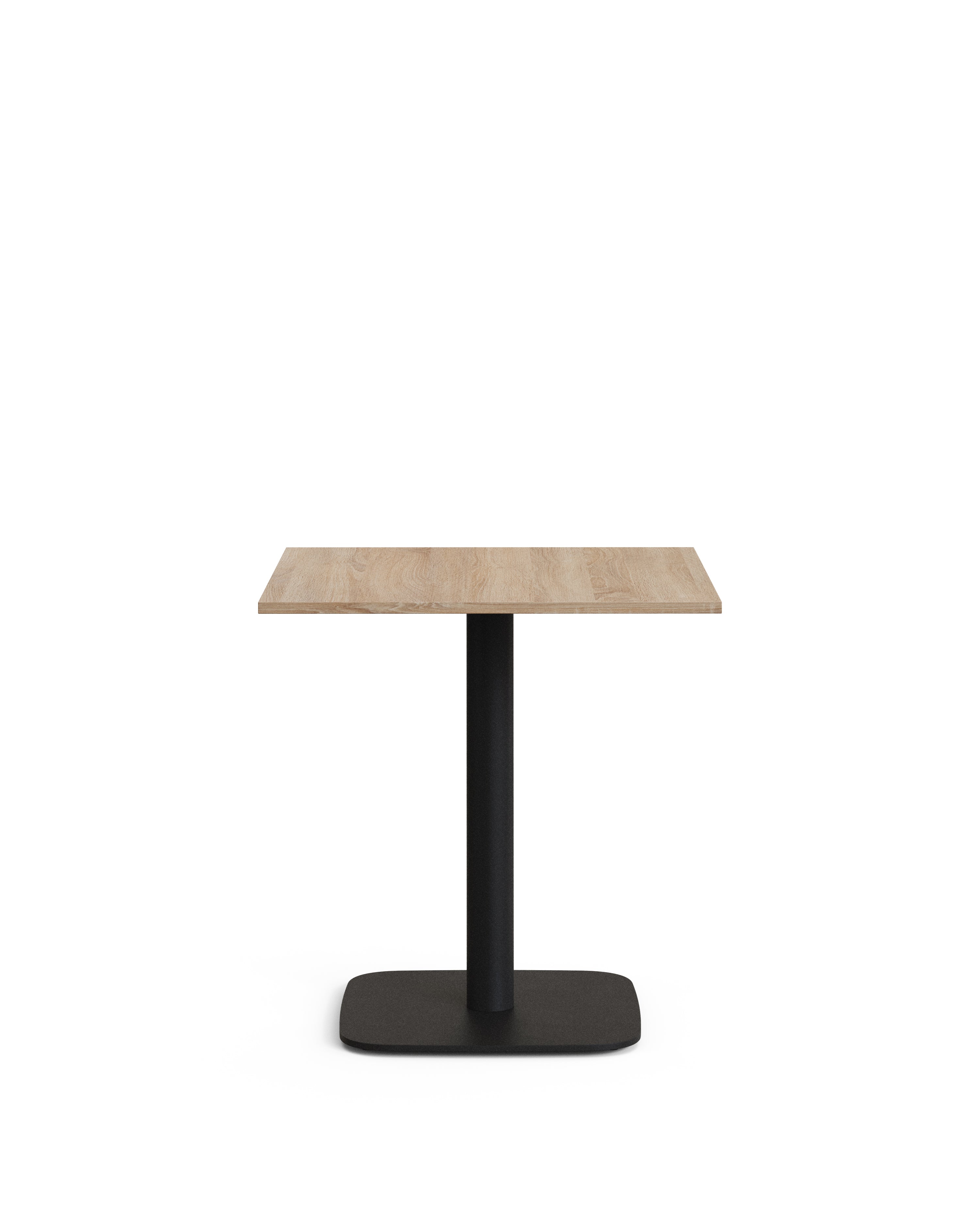 Dina table in natural finish melamine with metal leg in a painted black finish, 70 x 70 x 70 cm - Product Image