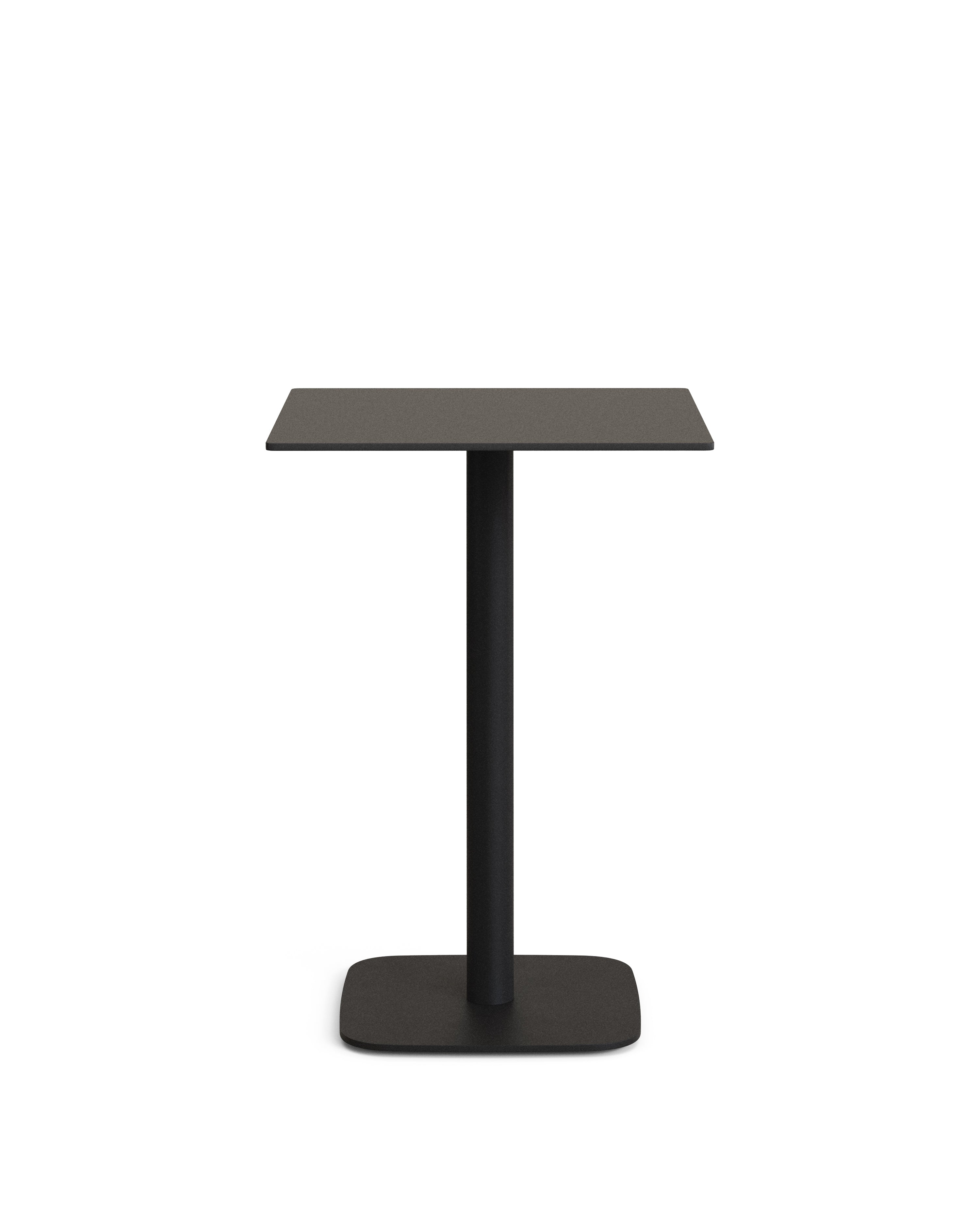 Dina high outdoor table in black with metal leg in a painted black finish, 60 x 60 x 96 cm - Product Image