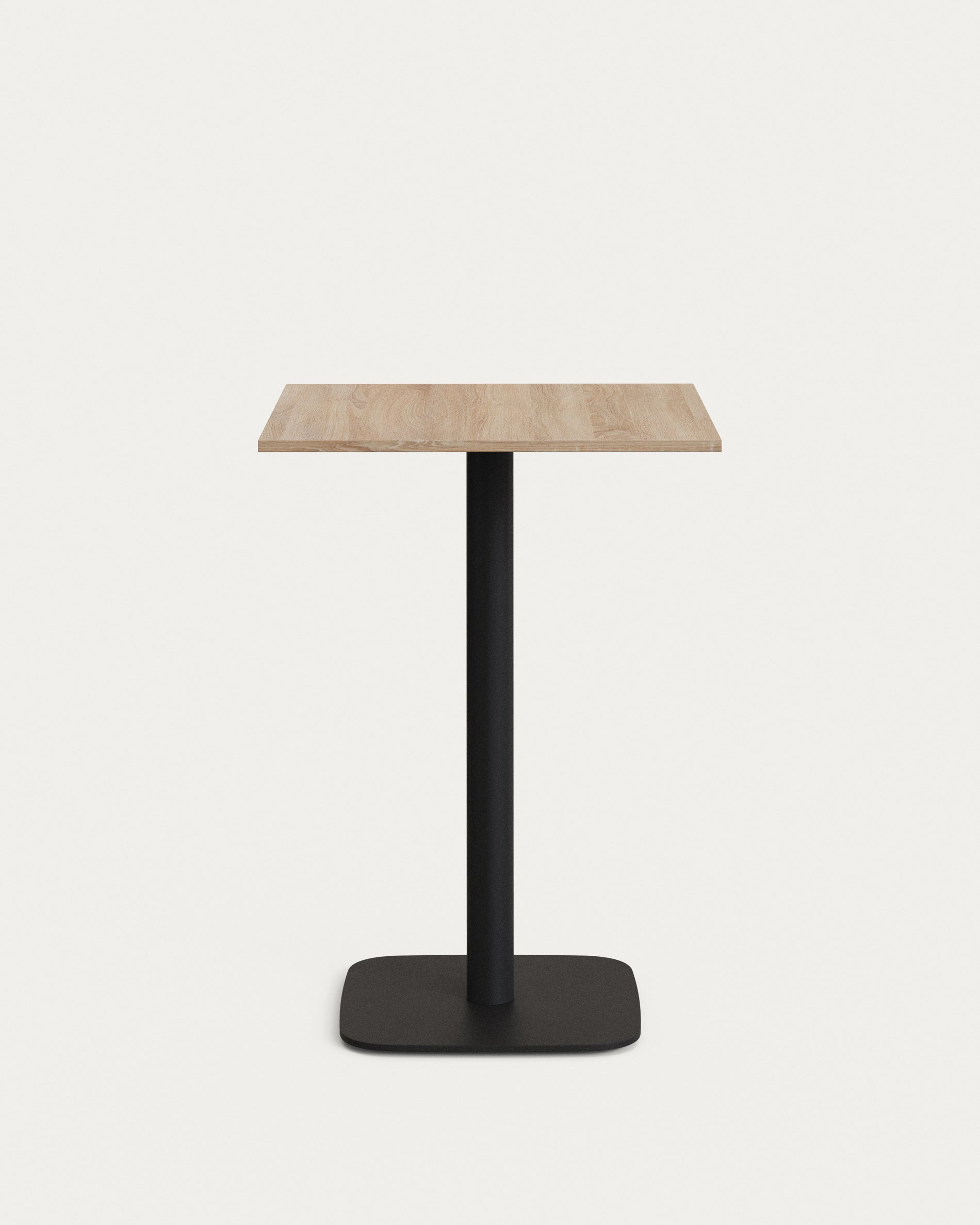 Dina high table in natural finish melamine with metal leg in a painted black finish, 60x60x96 cm - Product Image