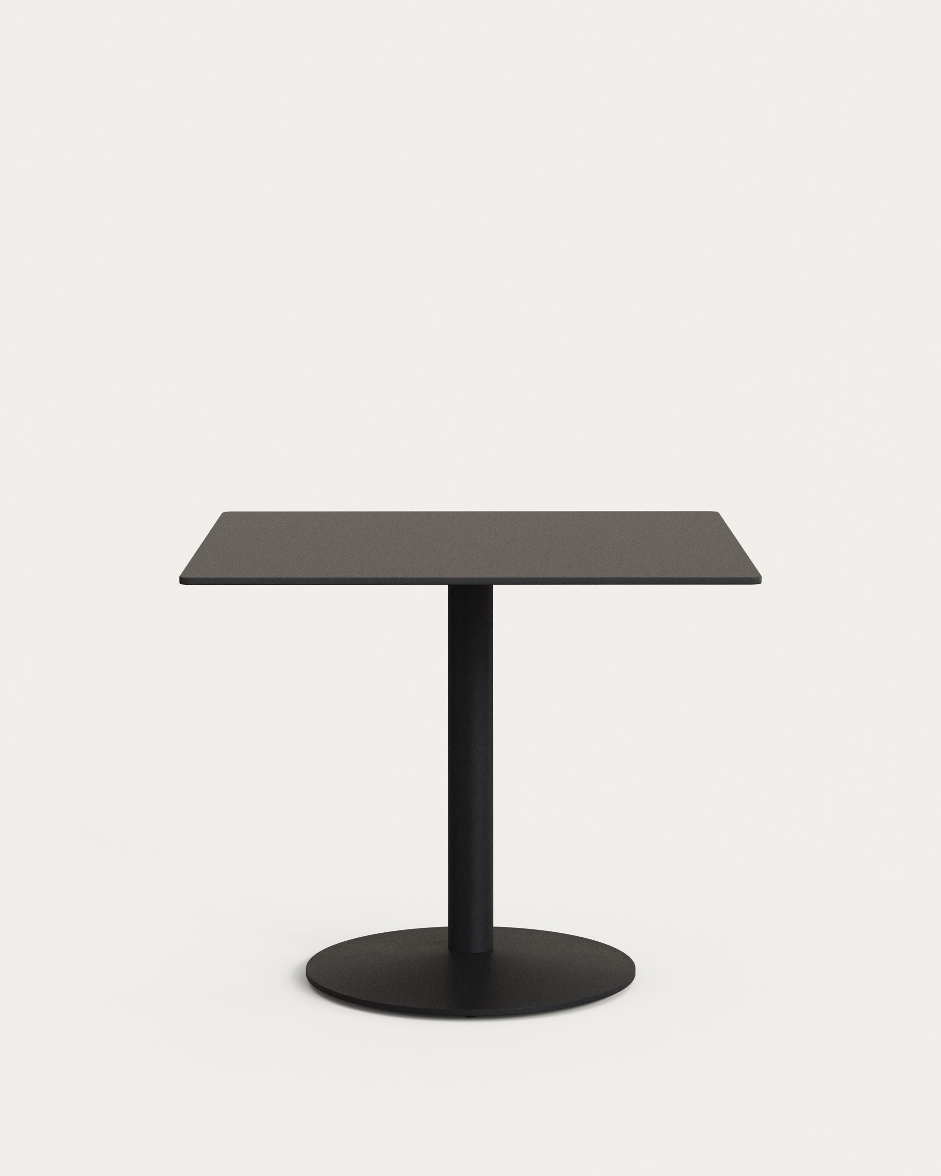 Esilda outdoor table in black, painted black metal legs, 90 x 90 x 70 cm