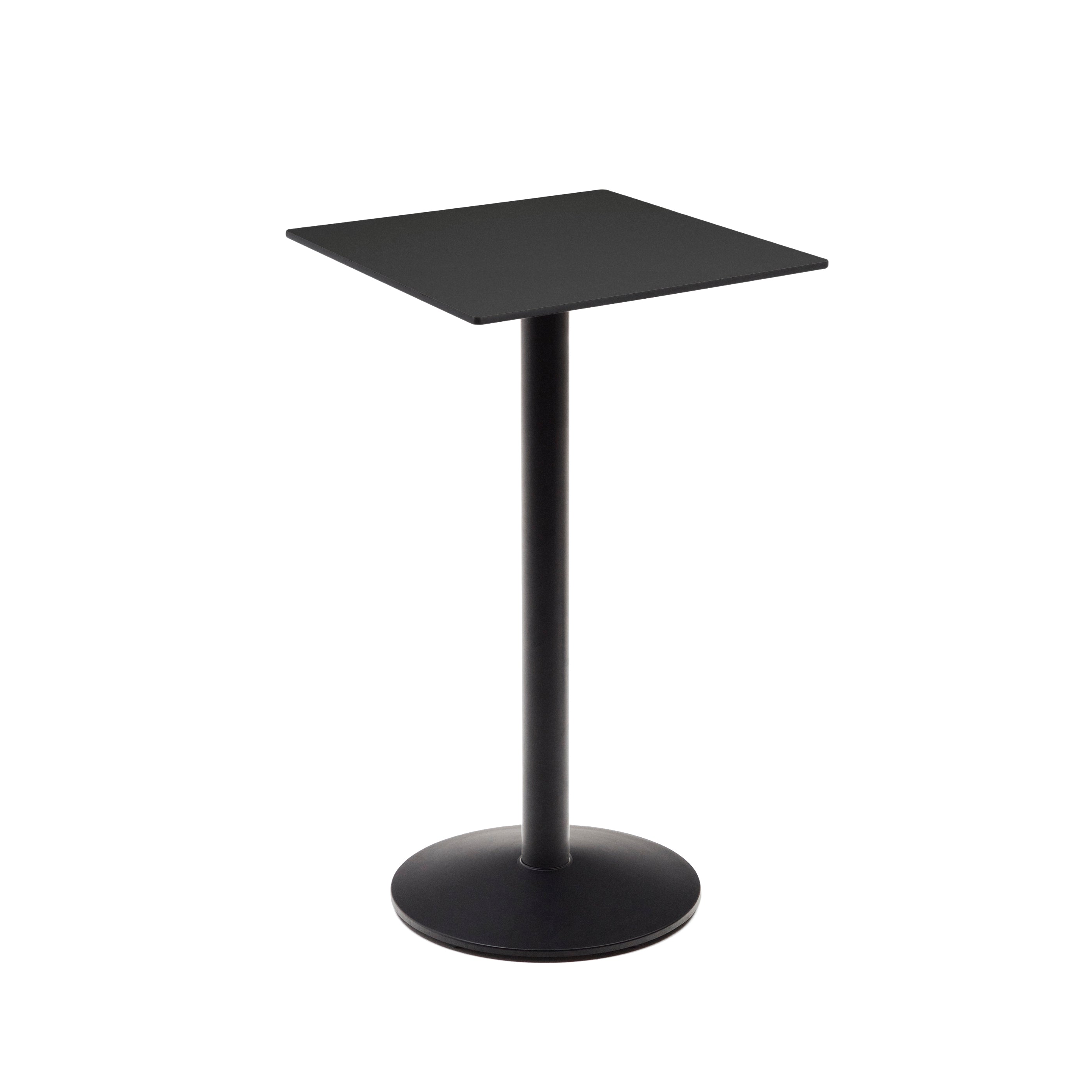 Esilda high table in black with metal leg in a painted black finish 60 x 60 x 96 cm - Product Image