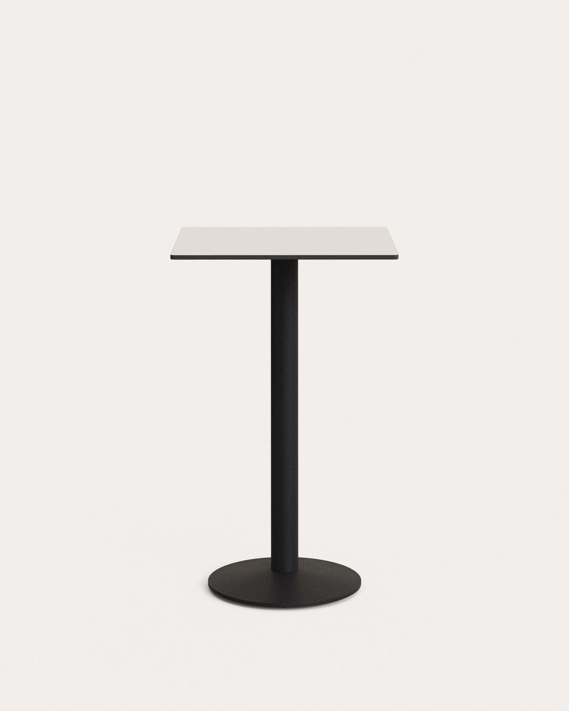 Esilda high table in white with metal leg in a painted black finish, 60 x 60 x 96 cm - Product Image