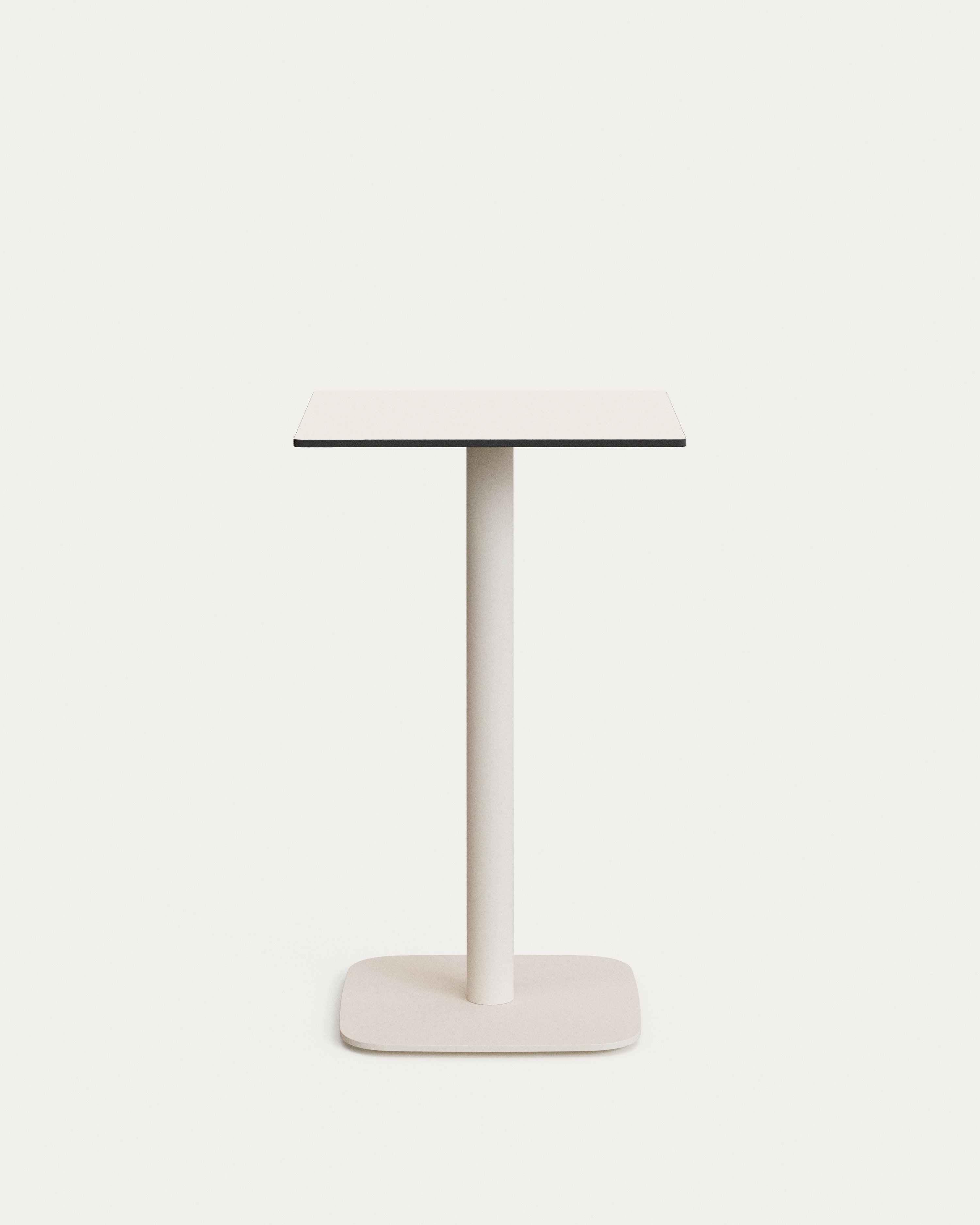 Dina high outdoor table in white with metal leg in a painted white finish, 60x60x96 cm - Product View