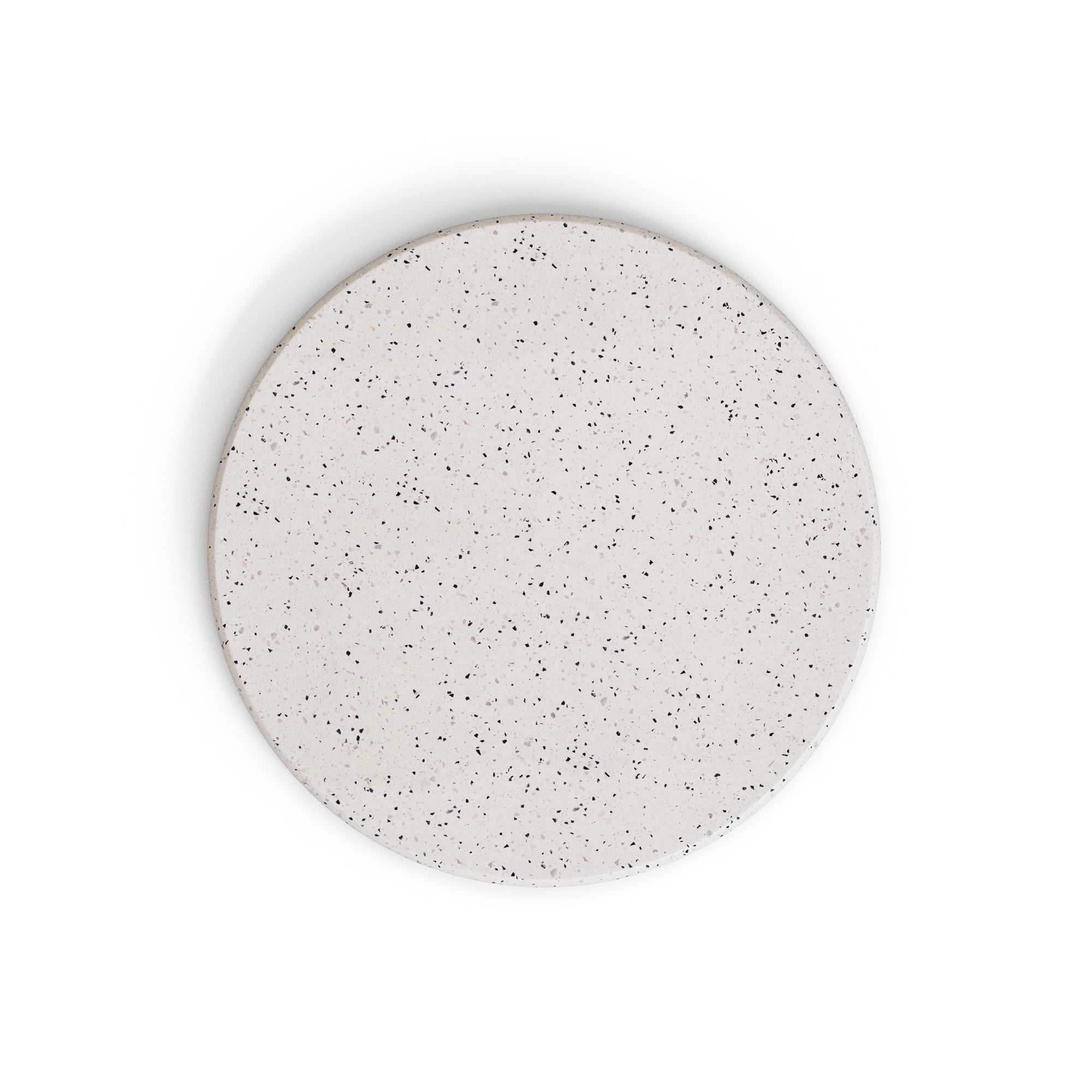 Saura round high bar table made of black metal with a white terrazzo top, 96 x Ø70 cm - Product Image