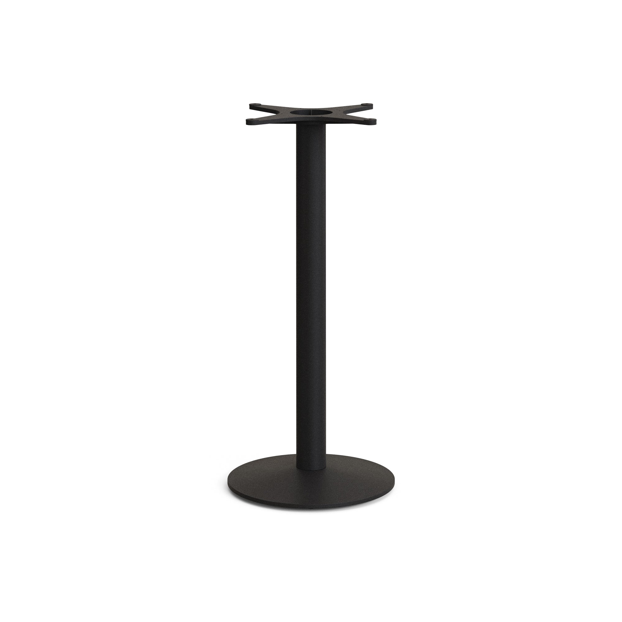 Saura round high bar table made of black metal with a white terrazzo top, 96 x Ø70 cm - Product Image