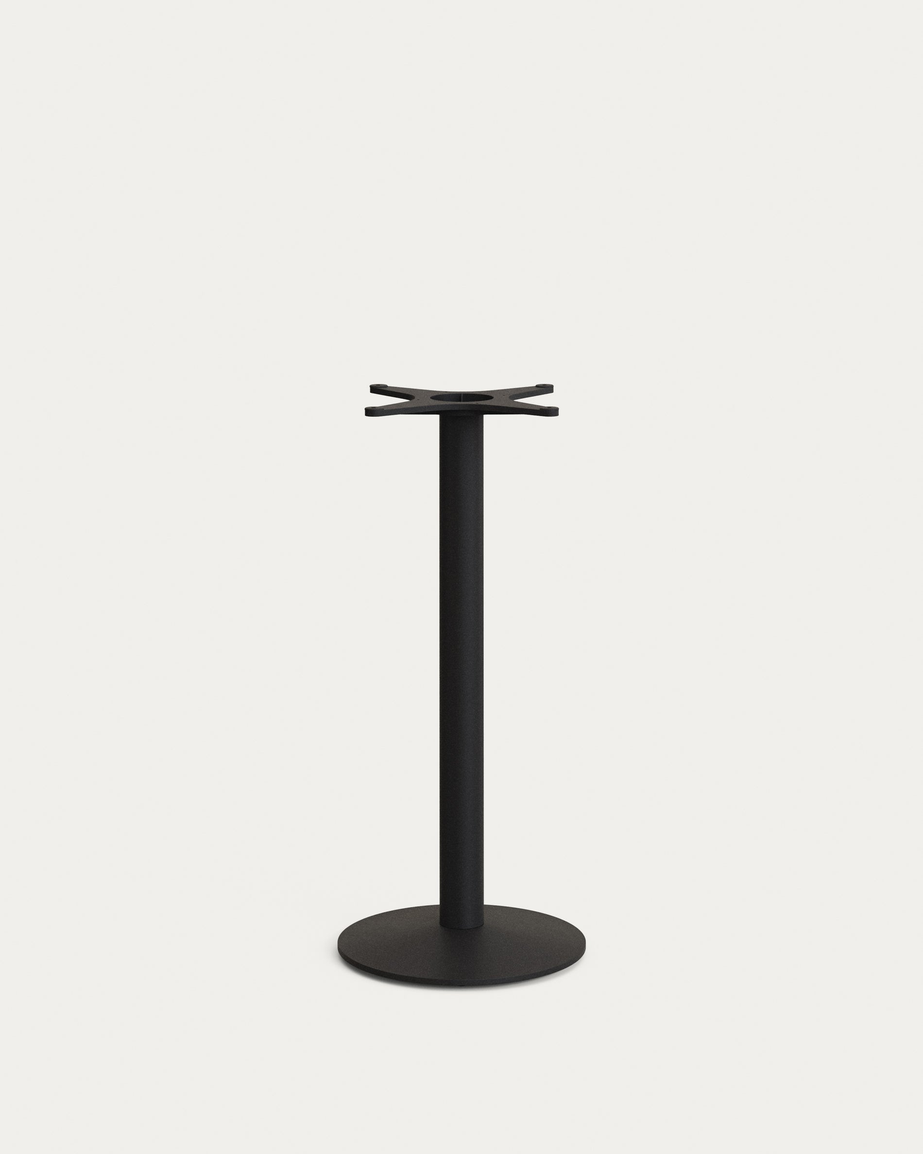 Saura round high bar table made of black metal with a white terrazzo top, 96 x Ø70 cm - Product View