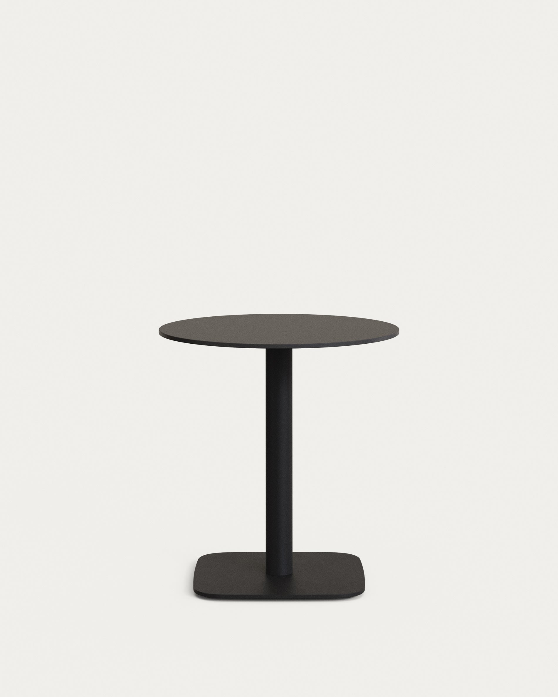 Dina round outdoor table in black with metal legal in a painted black finish, Ø 68x70 cm