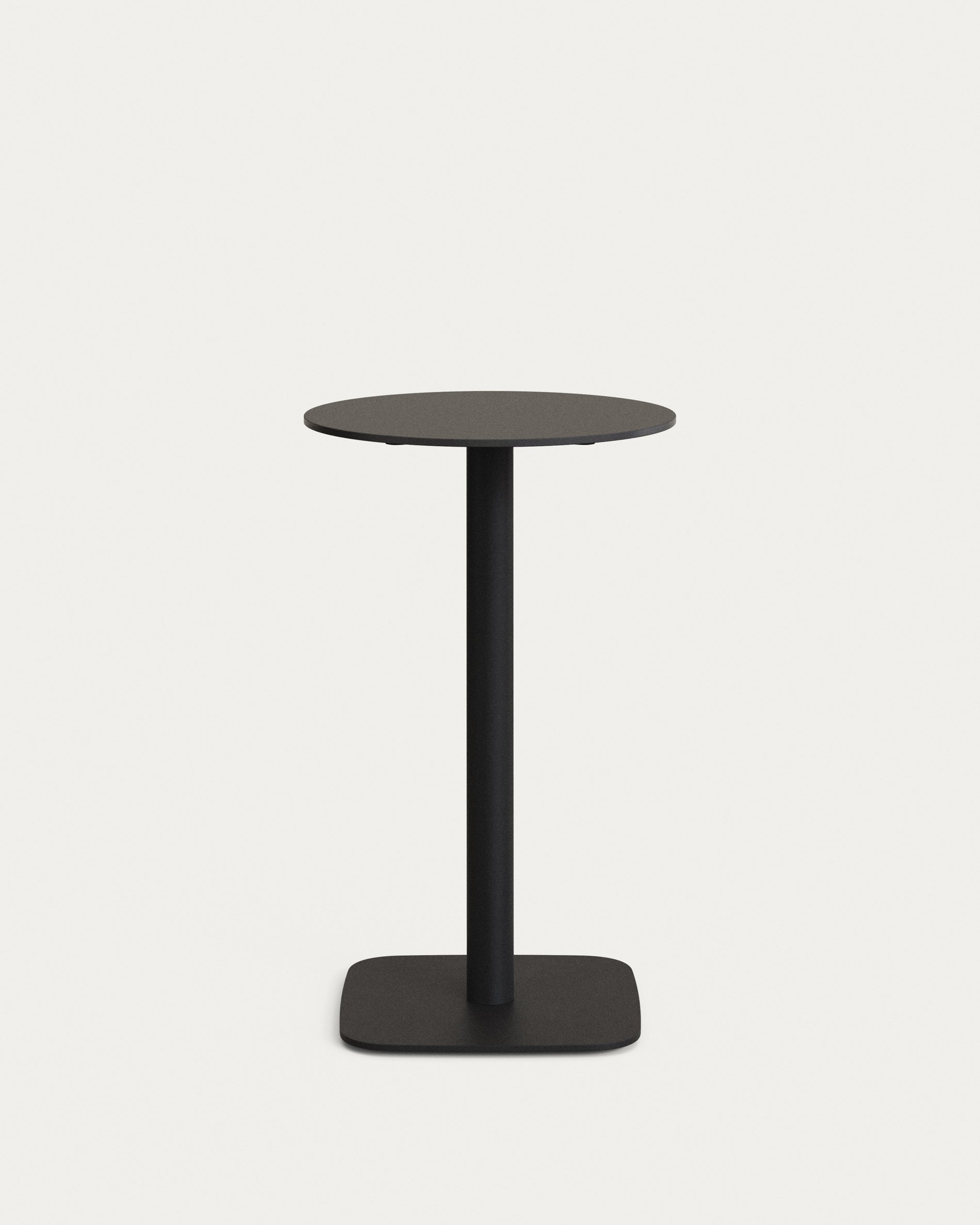 Dina high round outdoor table in black with metal leg in a painted black finish, Ø 60x96 cm - Product Image