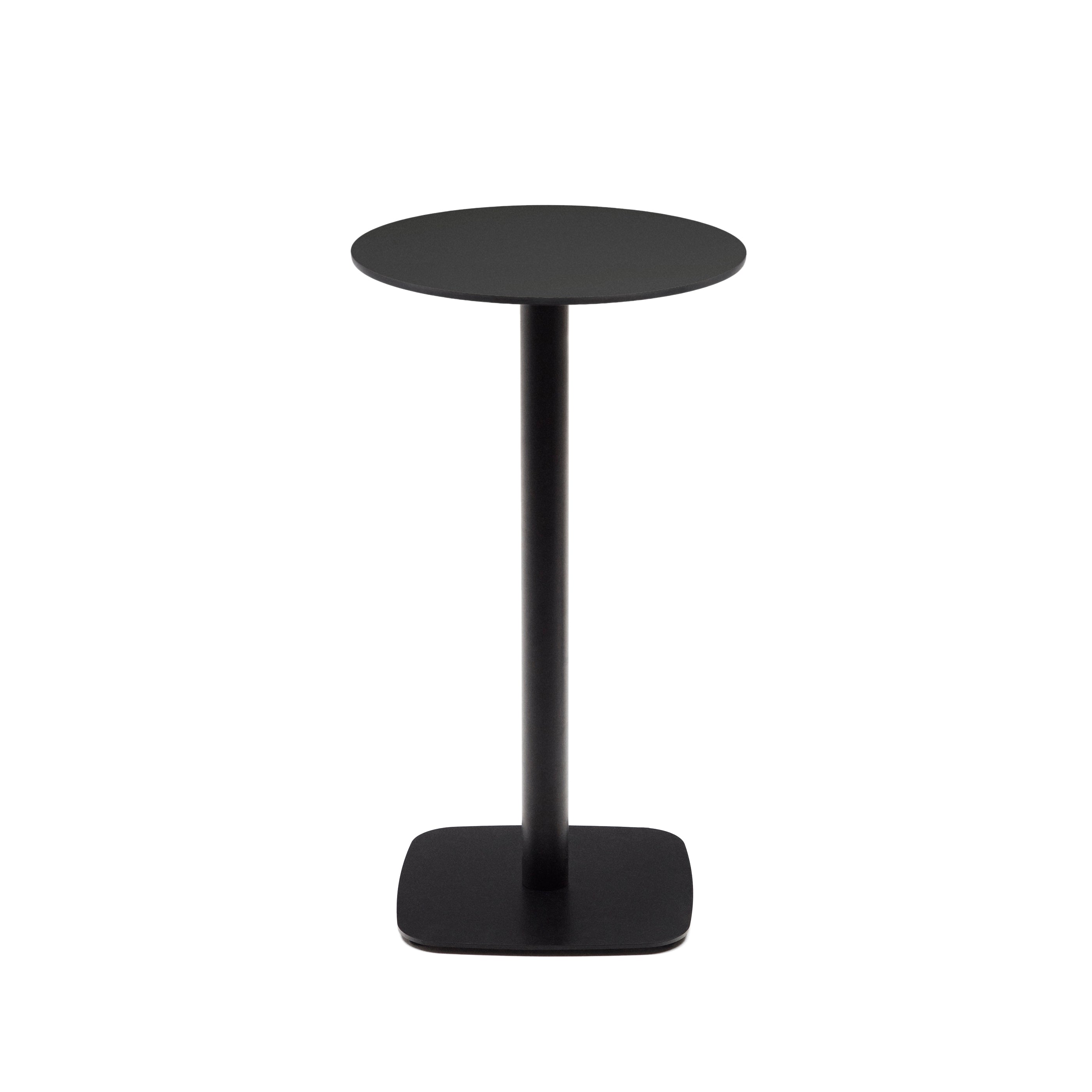 Dina high round outdoor table in black with metal leg in a painted black finish, Ø 60x96 cm - Product Image