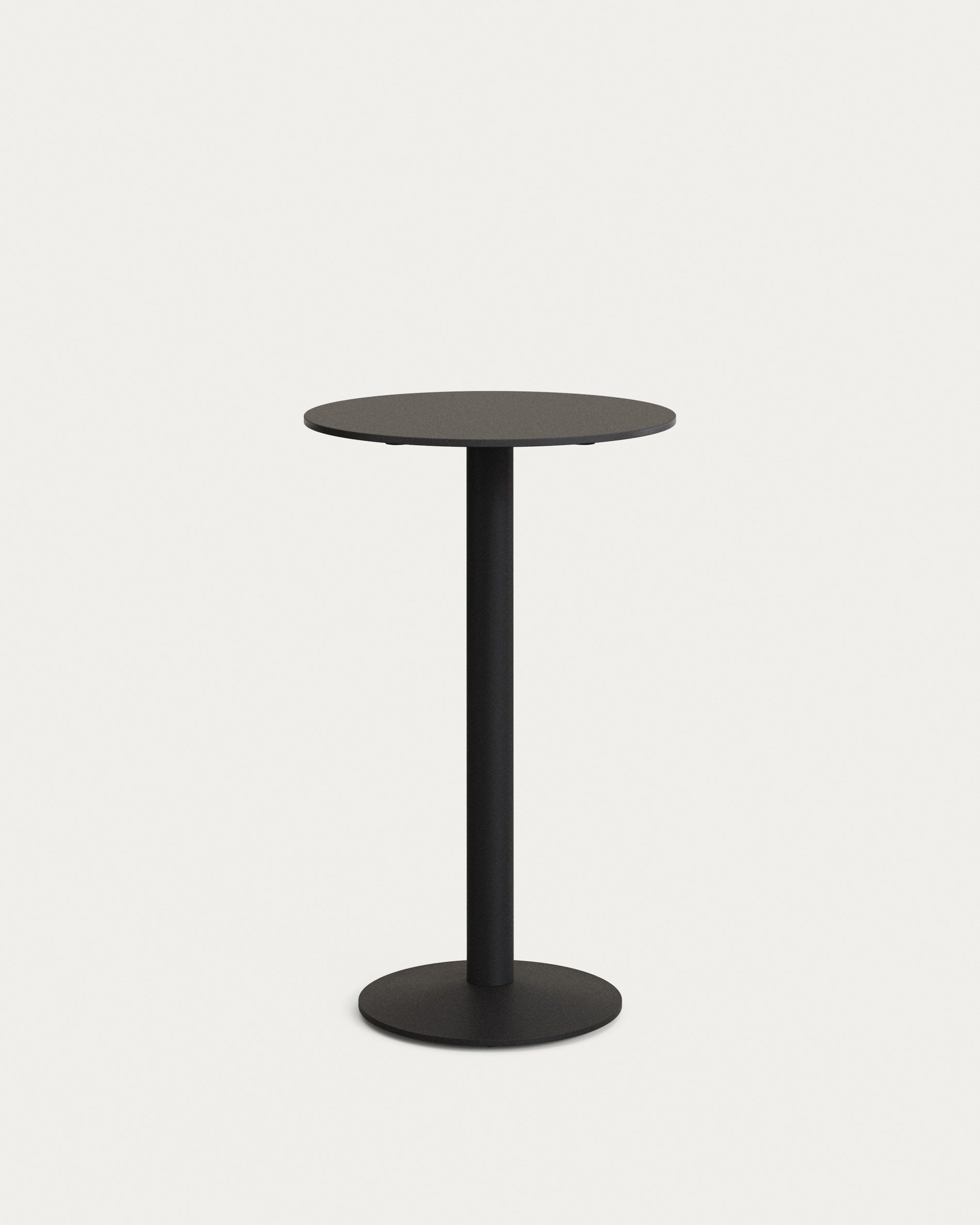 Esilda high round outdoor table in black with metal leg in a painted black finish, Ø 60 x 96 cm - Product Image