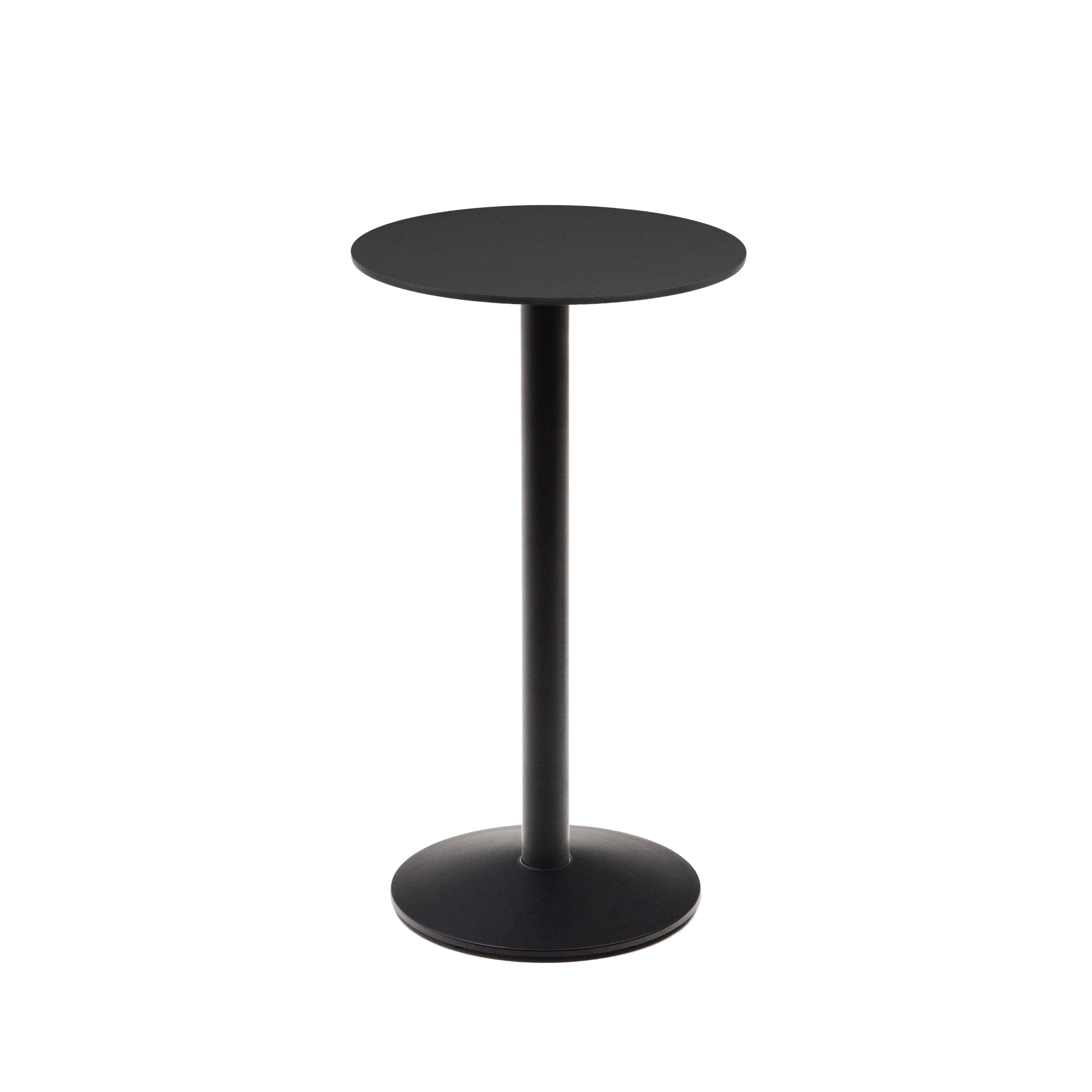 Esilda high round outdoor table in black with metal leg in a painted black finish, Ø 60 x 96 cm - Product Image