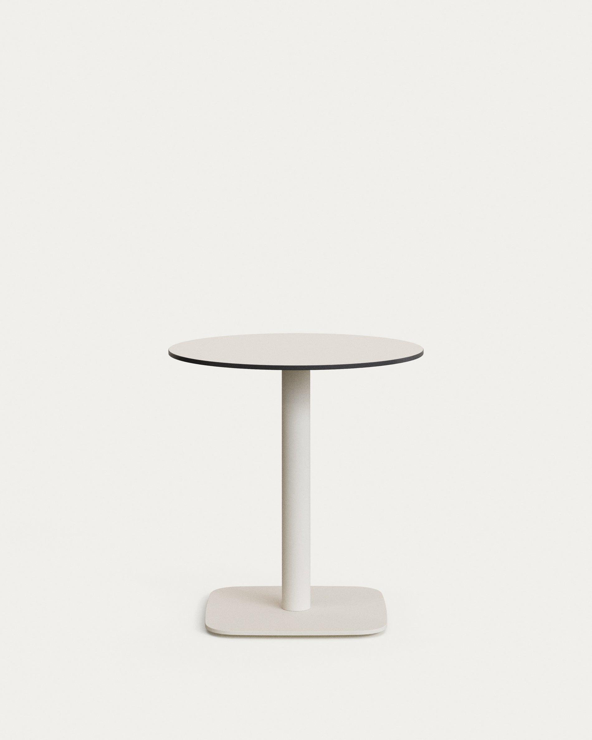 Dina round outdoor table in white with metal legal in a painted white finish, Ø 68x70cm - Product Image