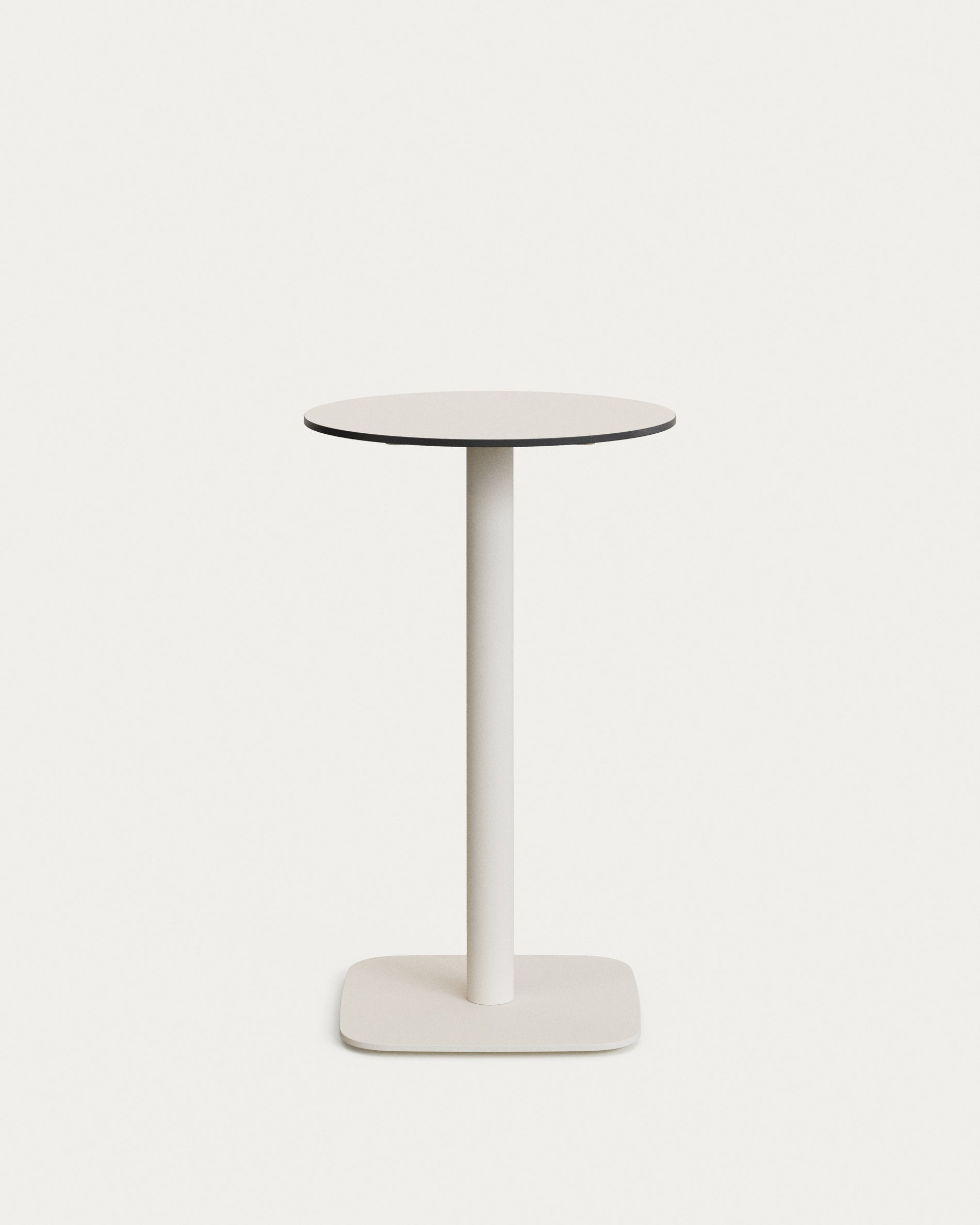 Dina high round outdoor table in white with metal leg in a painted white finish, Ø 60 x 96 cm - Product Image