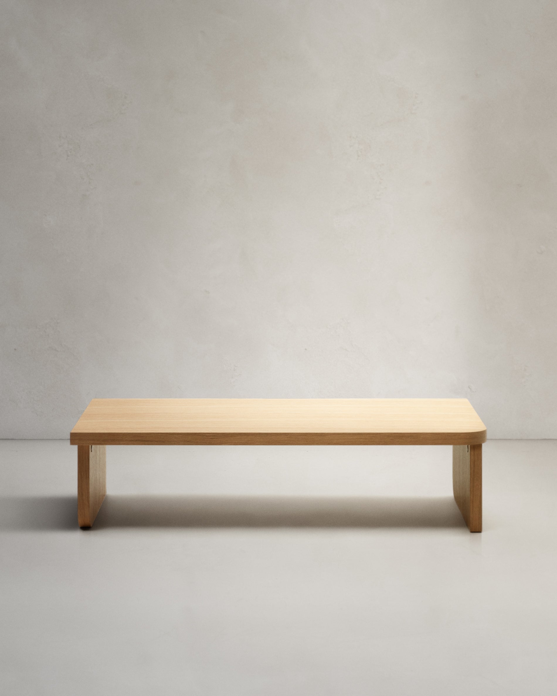 Oaq coffee table in oak wood veneer with natural finish, 140 x 75 cm FSC Mix Credit - Product View
