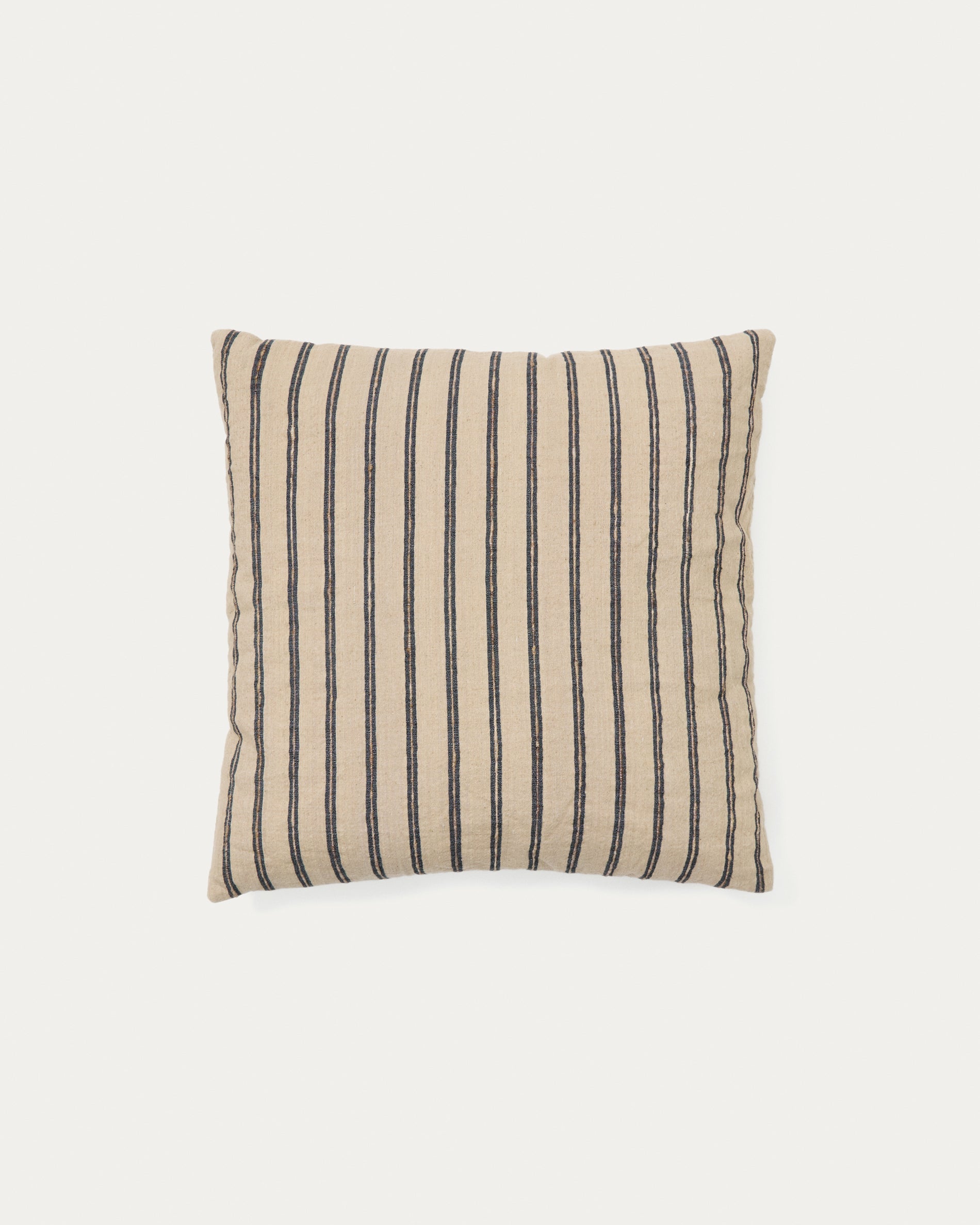 Caliu beige and grey striped silk and cotton, 45 x 45 cm - Product View