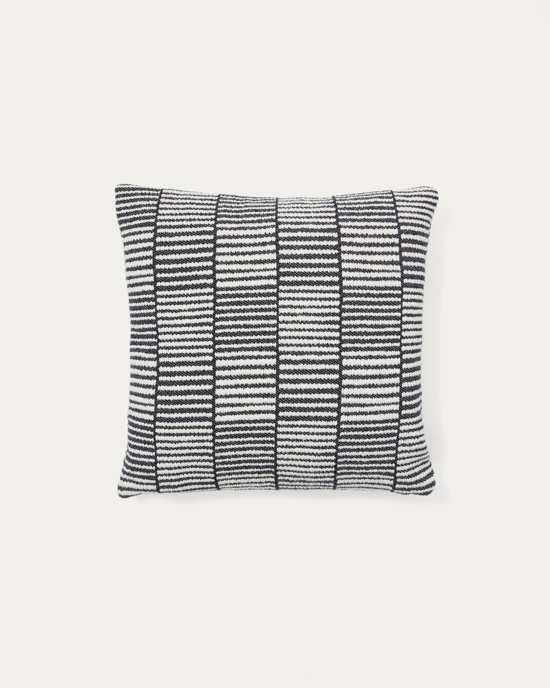 Levu black and white striped, 100% cotton cushion cover, 45 x 45 cm - Product View
