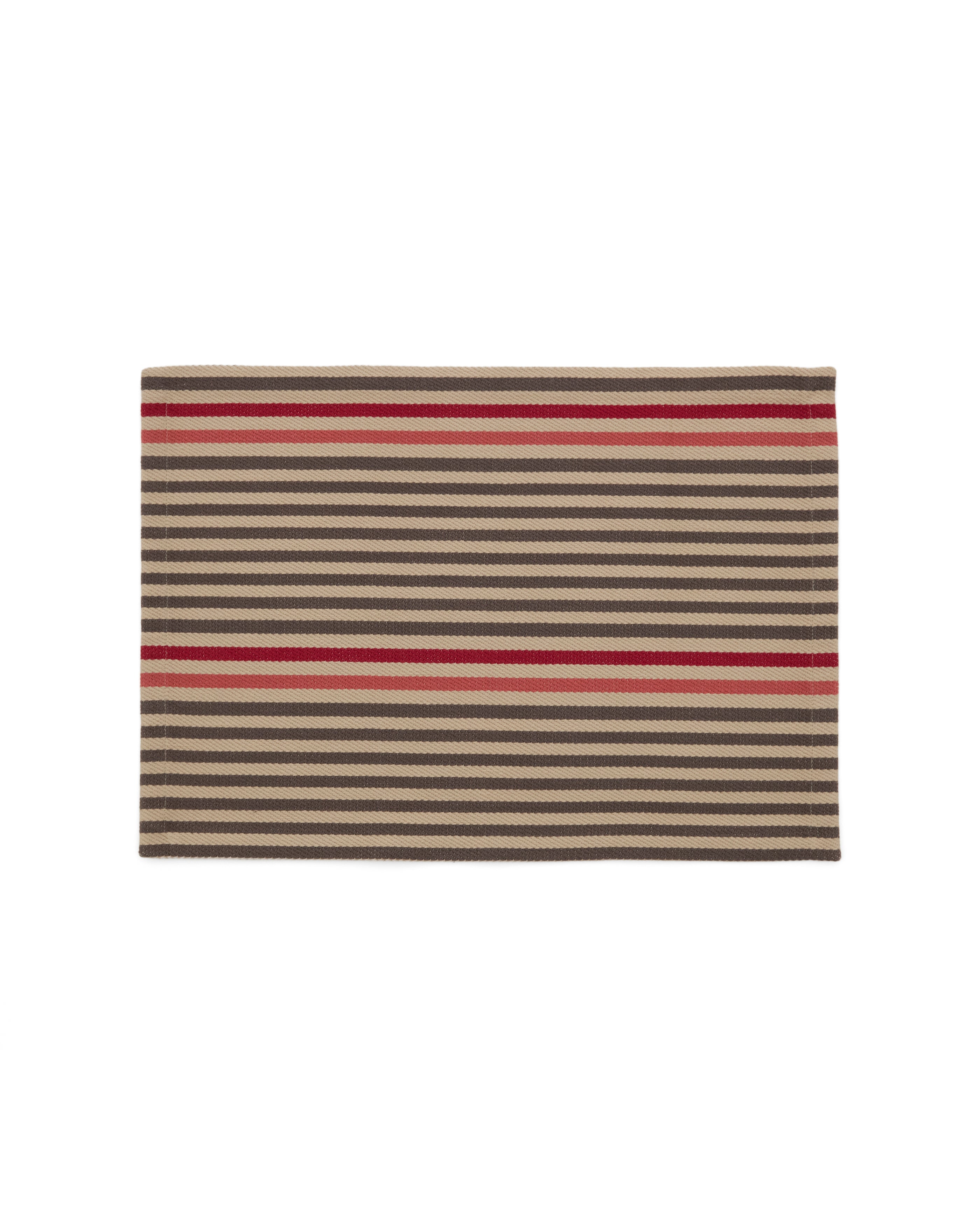 Odisa set of 2 cotton table mats with multi-colour stripes - Product Image