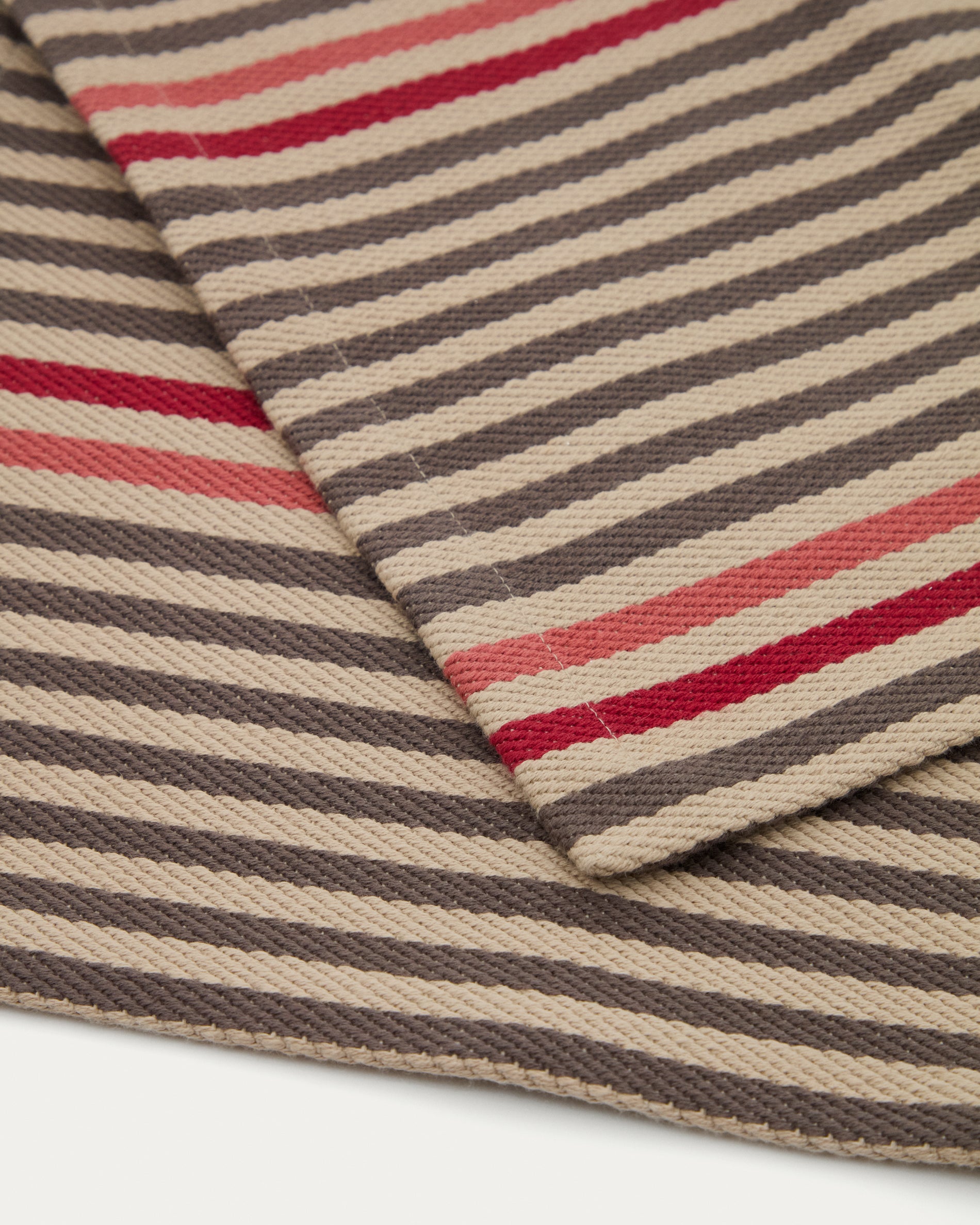 Odisa set of 2 cotton table mats with multi-colour stripes - Detail