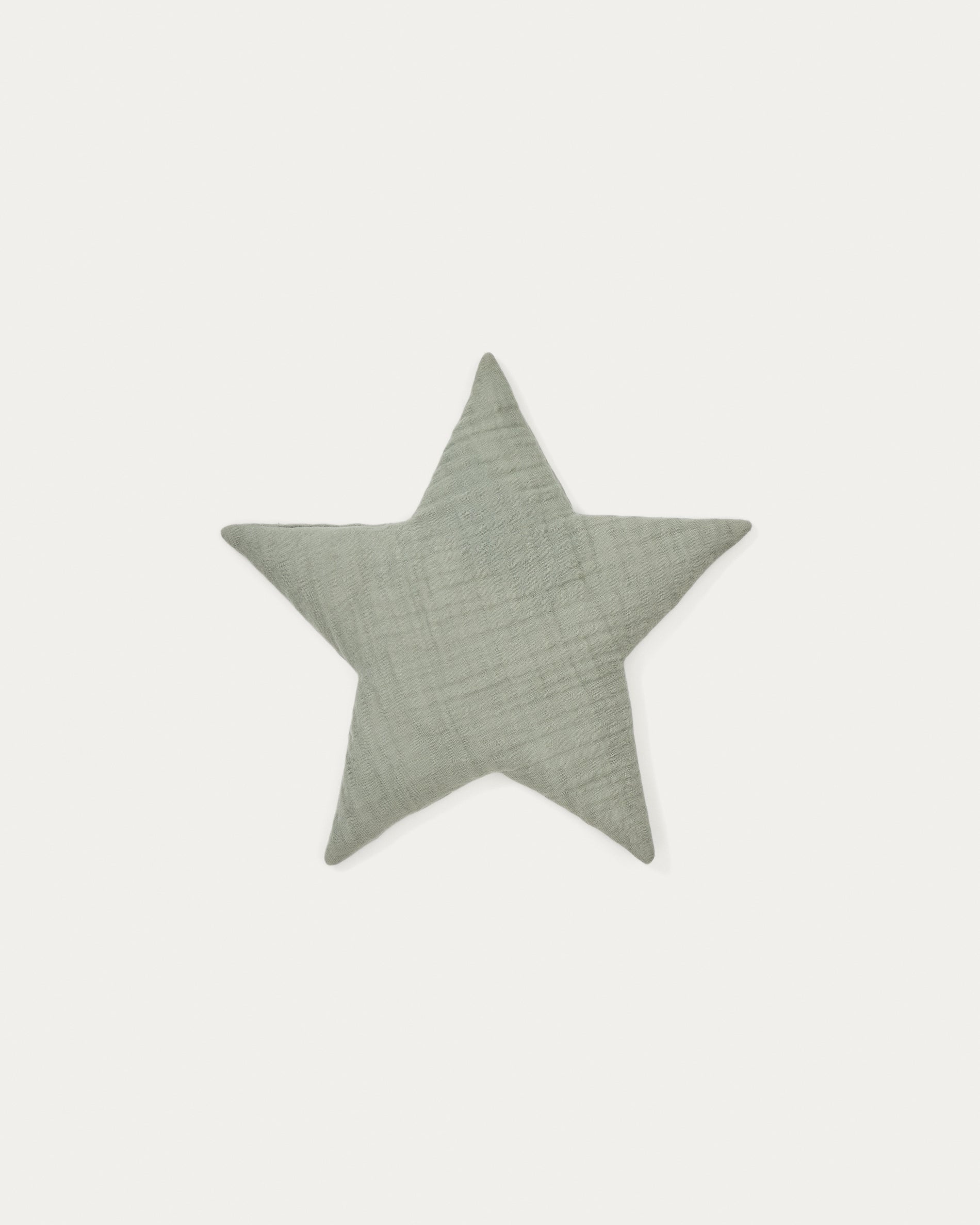 Laily star-shaped, green cushion made of 100% organic cotton, 30 x 30 cm - Product View