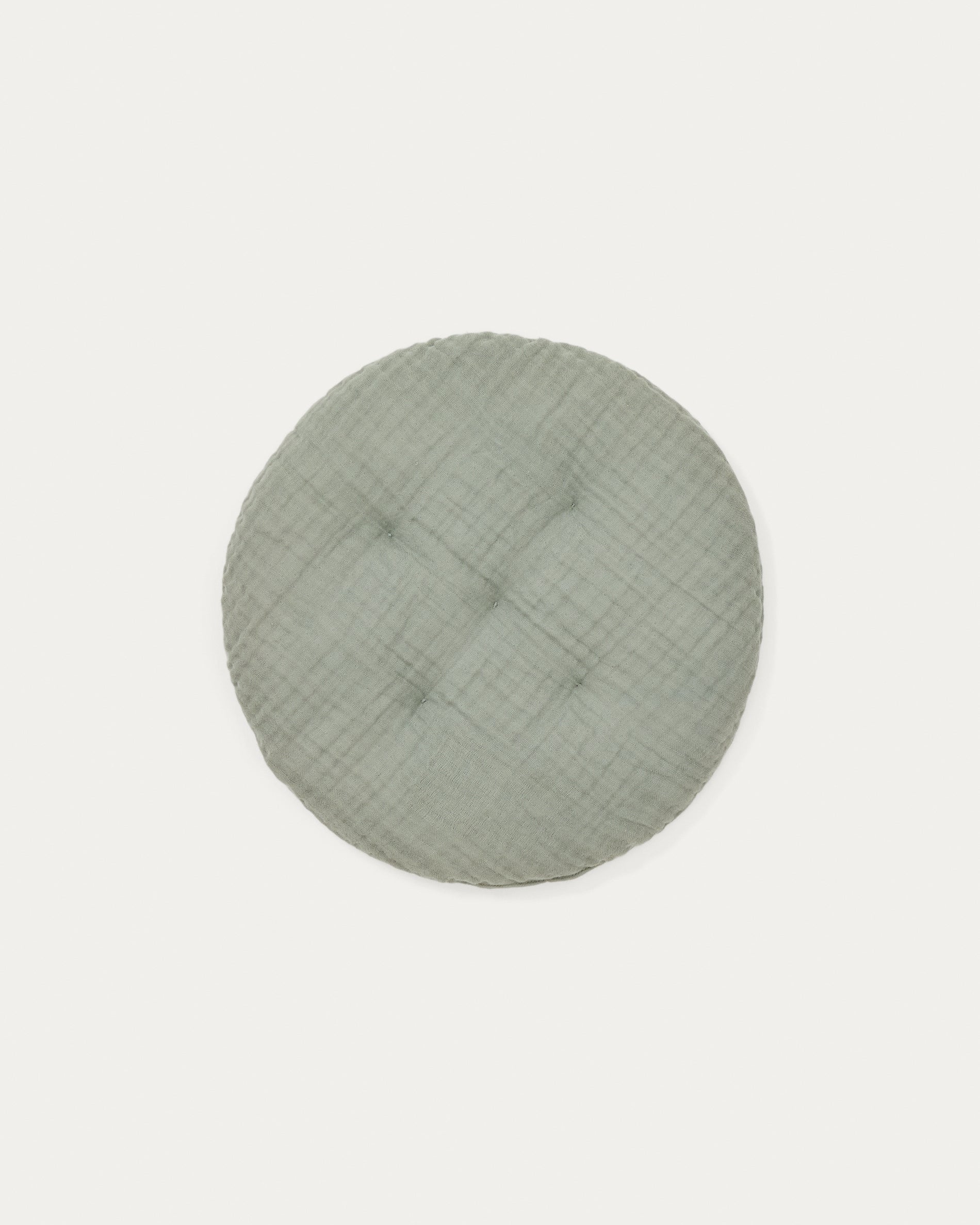 Laily green cushion made of 100% organic cotton, Ø30 cm - Product View