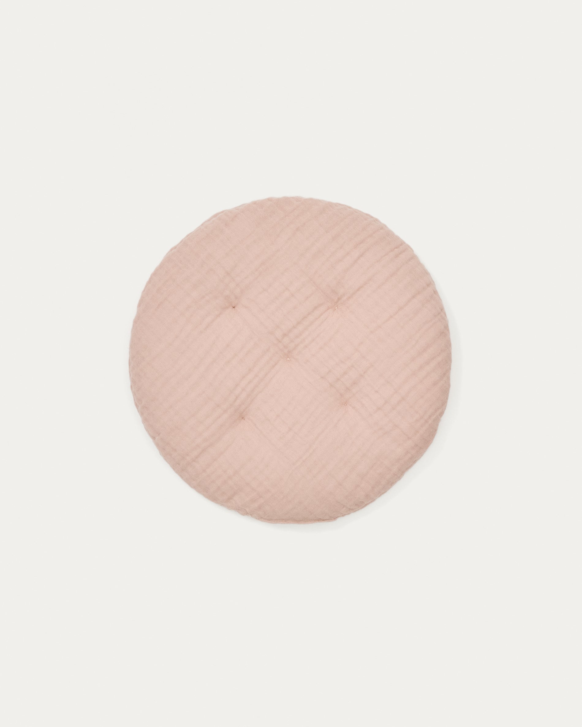 Laily pink cushion made of 100% organic cotton, Ø30 cm - Product View