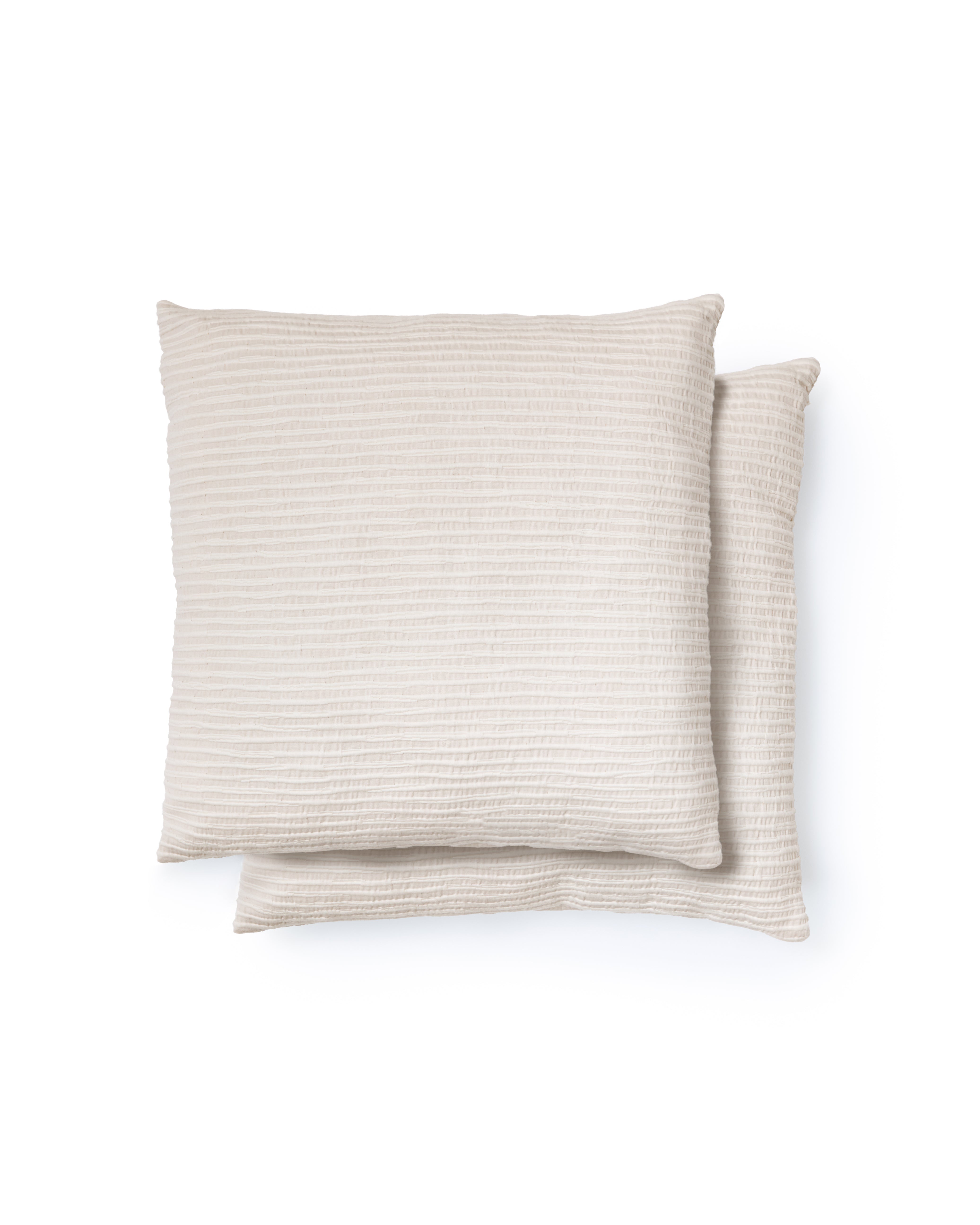 Vindi set of two ecru, 100% cotton cushion covers with fantasy stripes 50 x 50 cm - Product Image