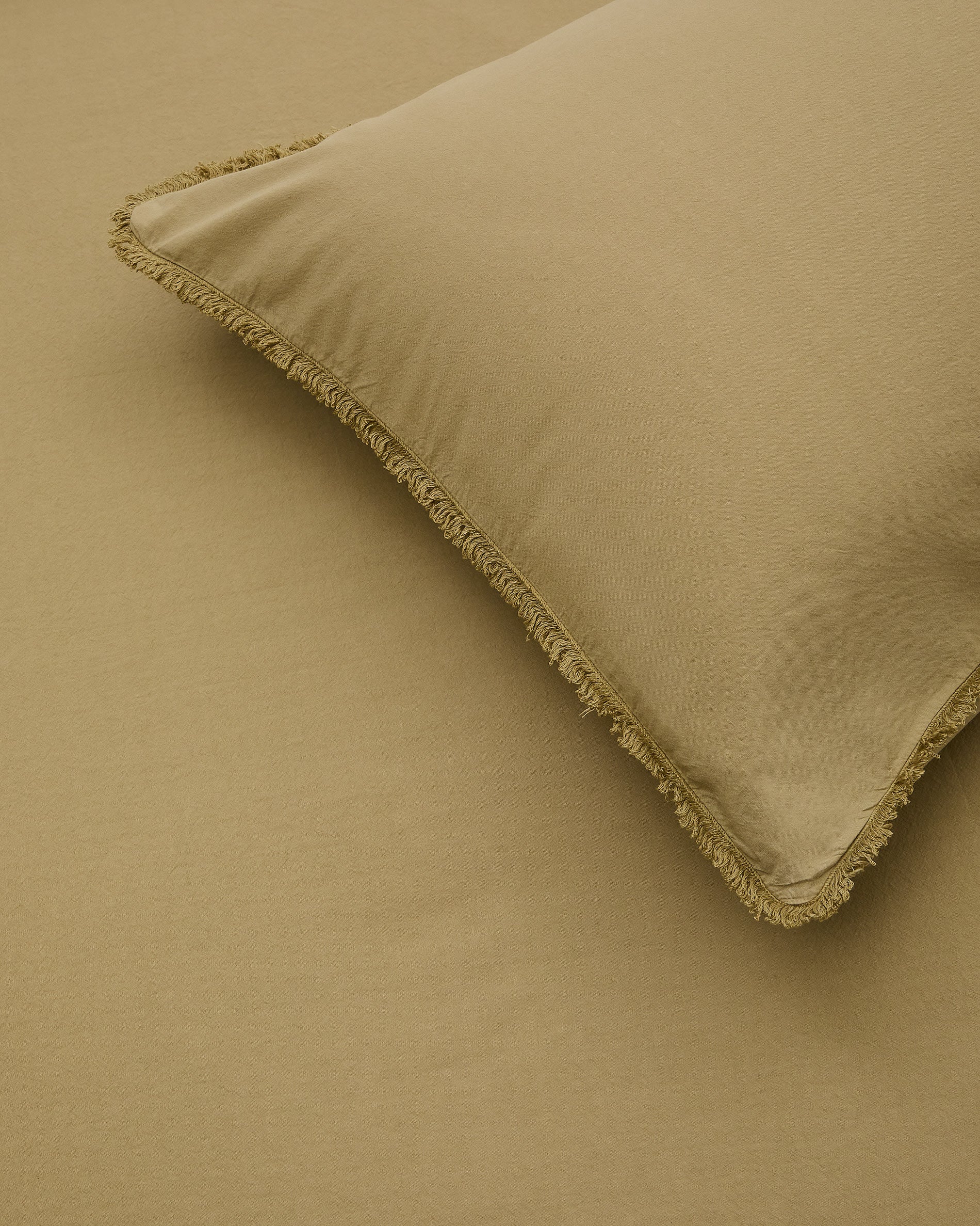 Sifinia zöld ágytakaró és párnahuzat szett, 100% pamut percale bojtjaival, 90 cm-es ágyra