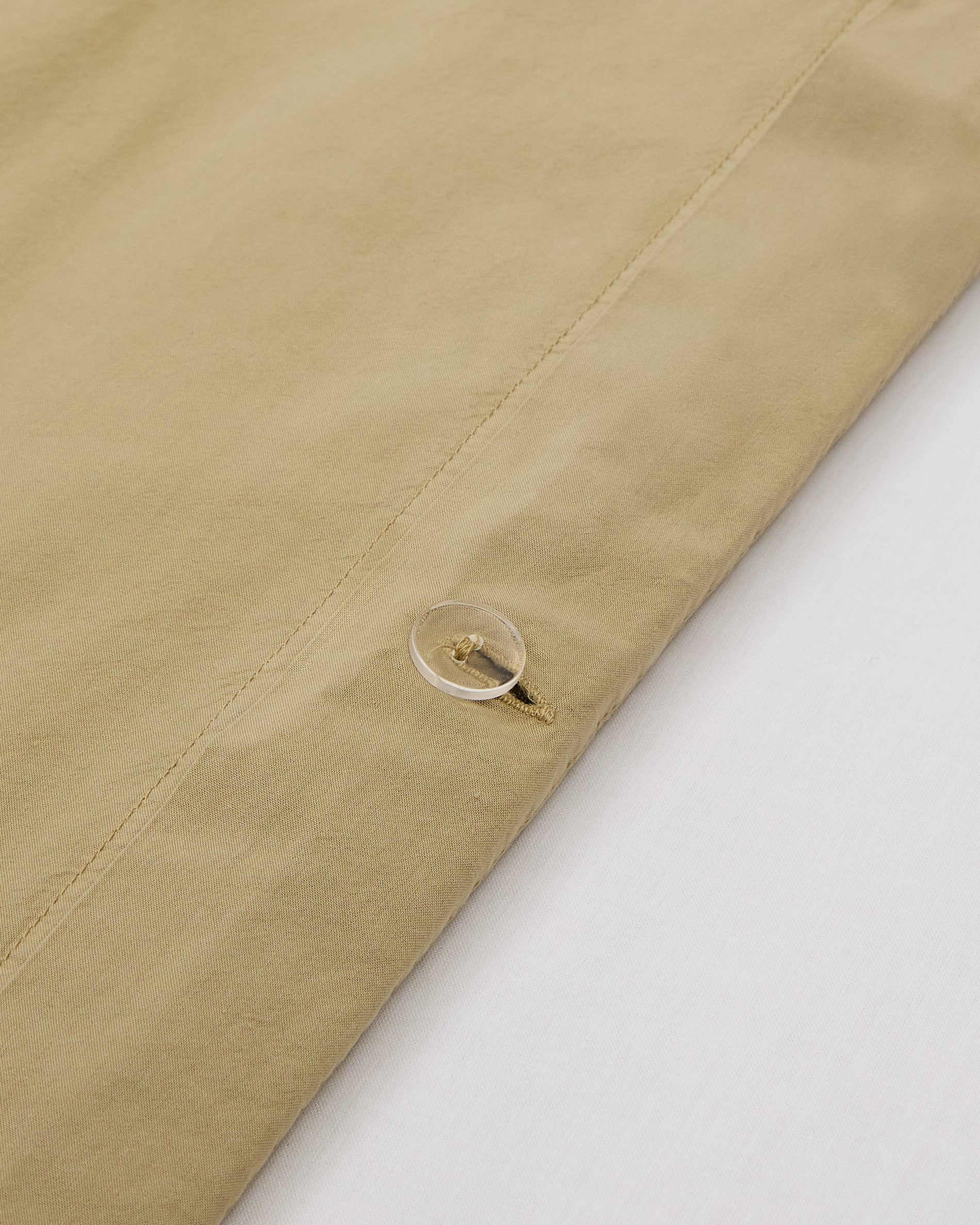 Sifinia green duvet cover and pillowcase set, 100% cotton percale fringes, 180 cm bed - Detail