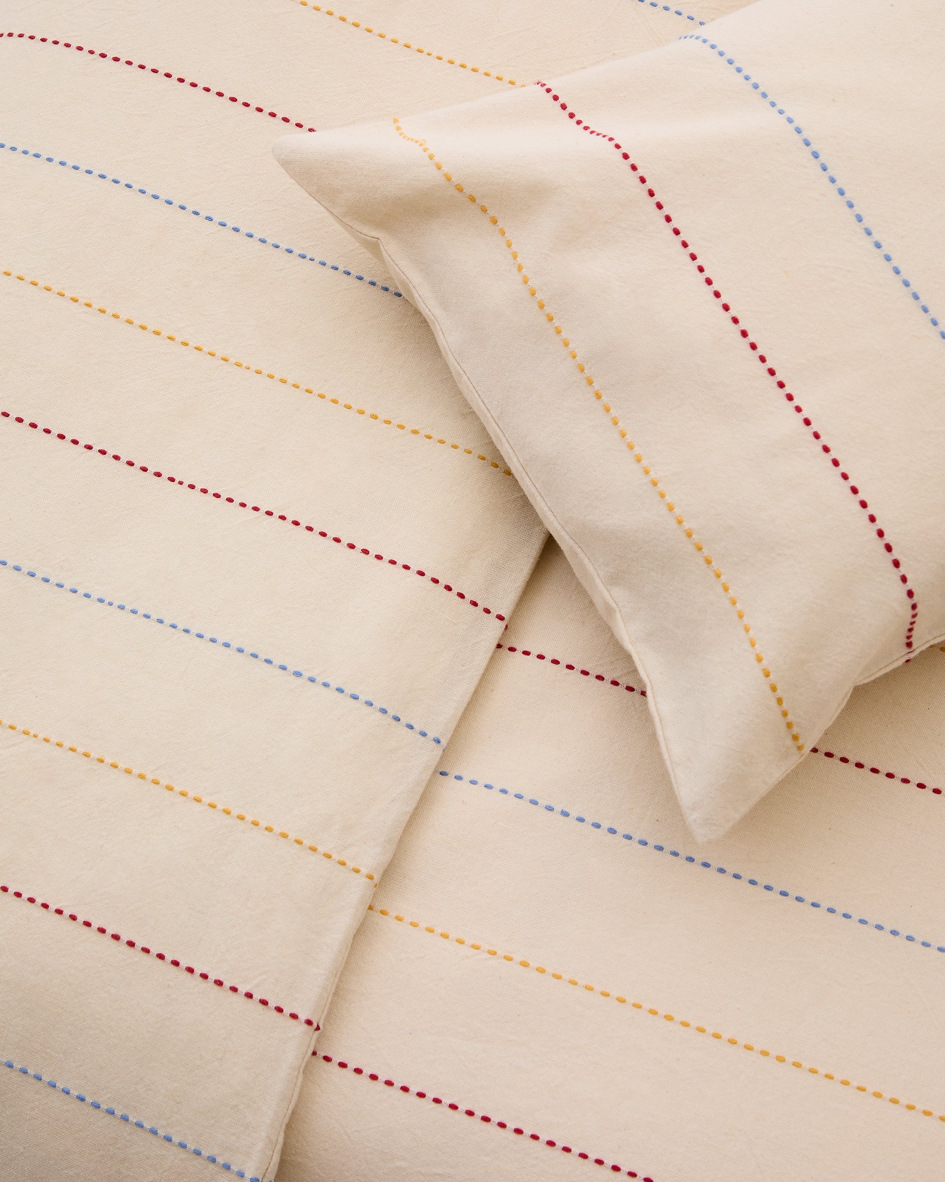 Indani bed set, duvet cover, pillowcase, bottom sheet, organic cotton, stripes for 70 cm bed - Detail