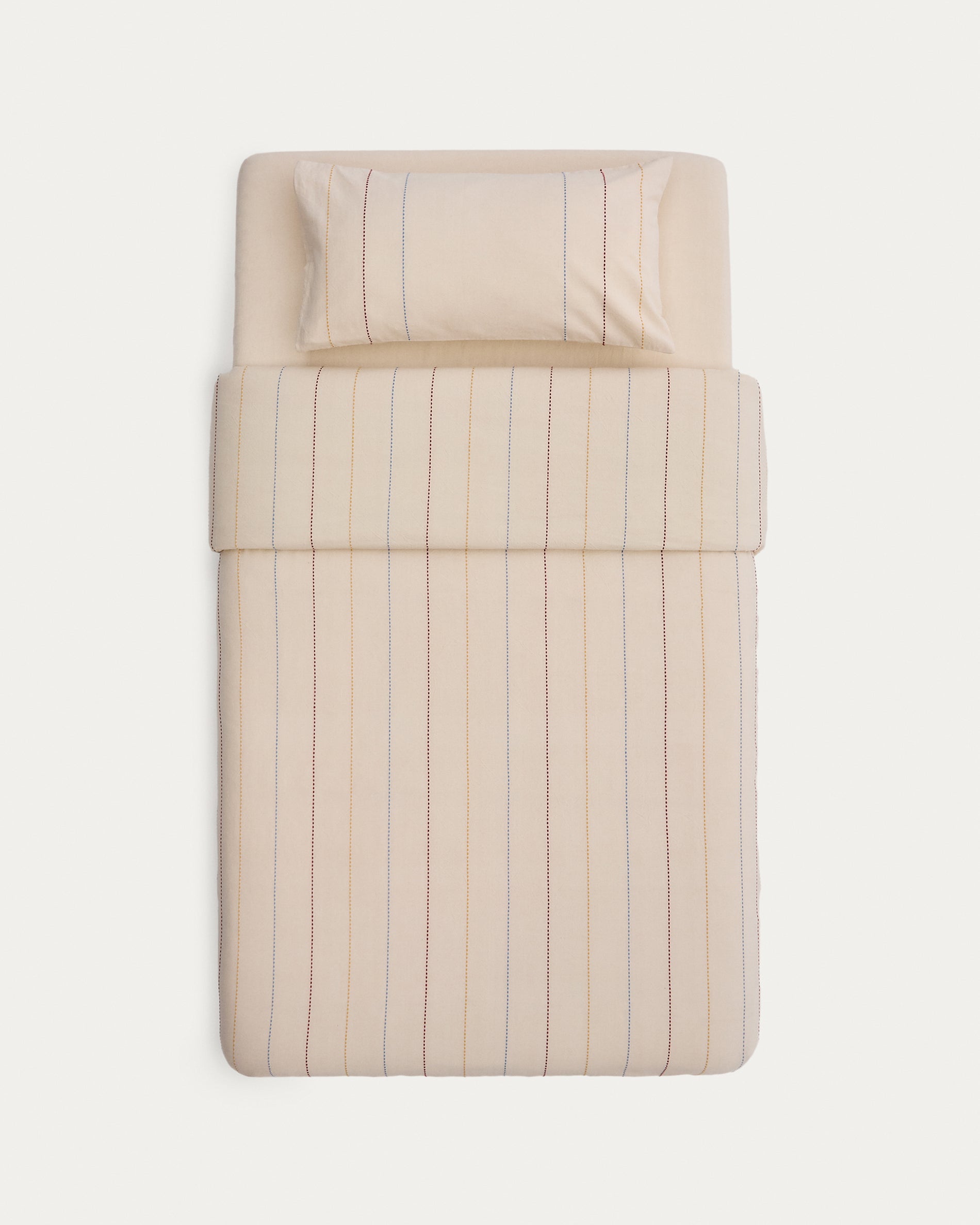 Indani bed set, duvet cover, pillowcase, bottom sheet, organic cotton, stripes for 70 cm bed - Product View