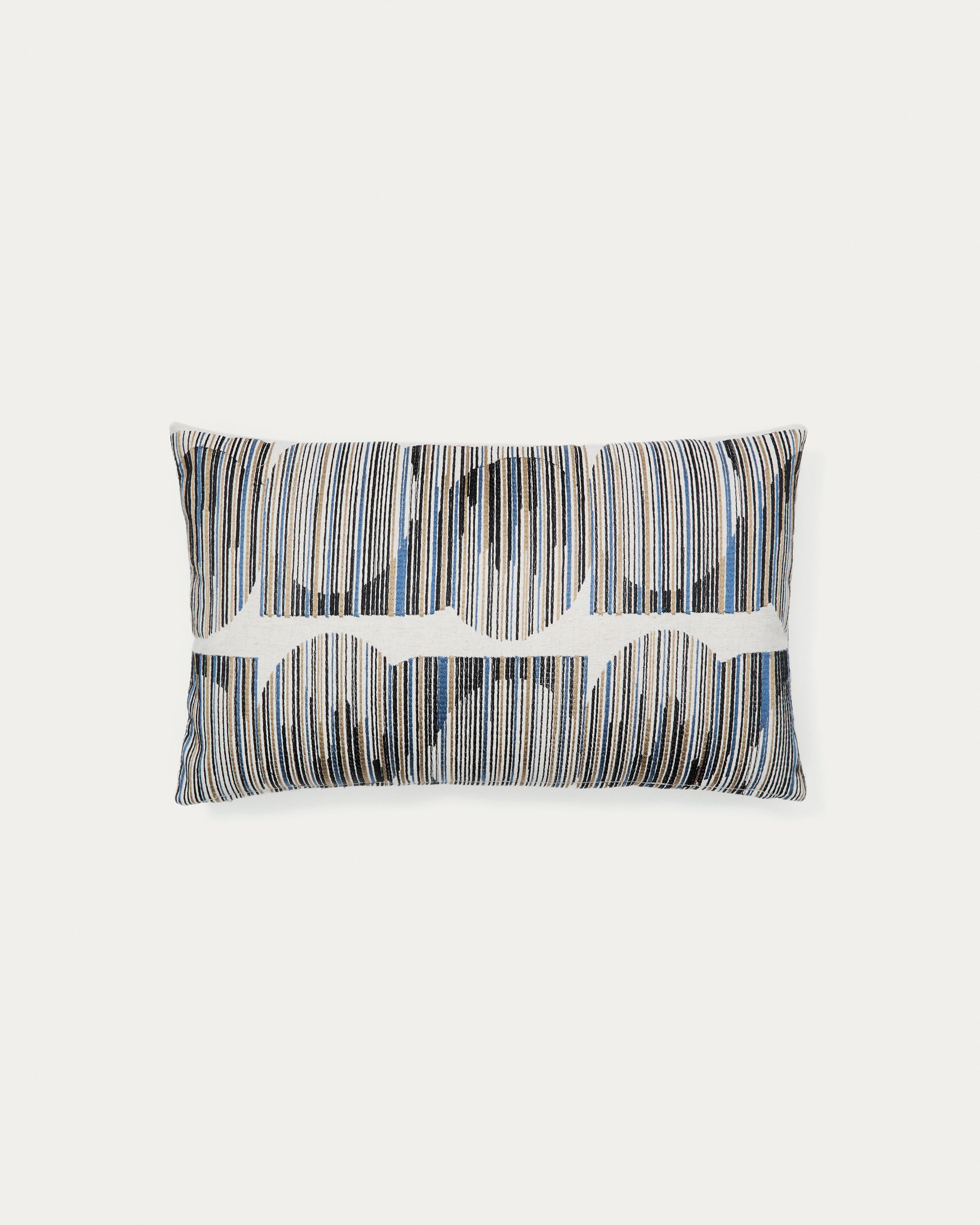 Log cushion cover with multicoloured graphic embroidery 30 x 50 cm - Product View