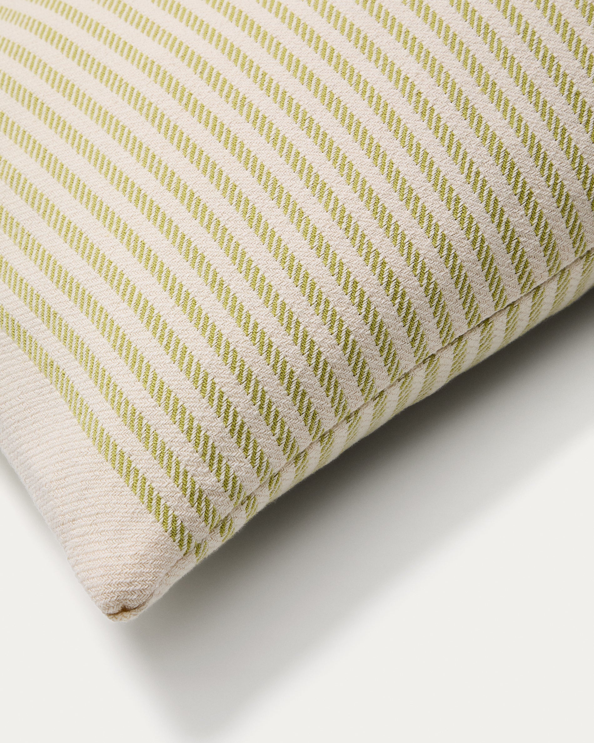 Lioris green striped cotton cushion cover 60 x 40cm - Detail
