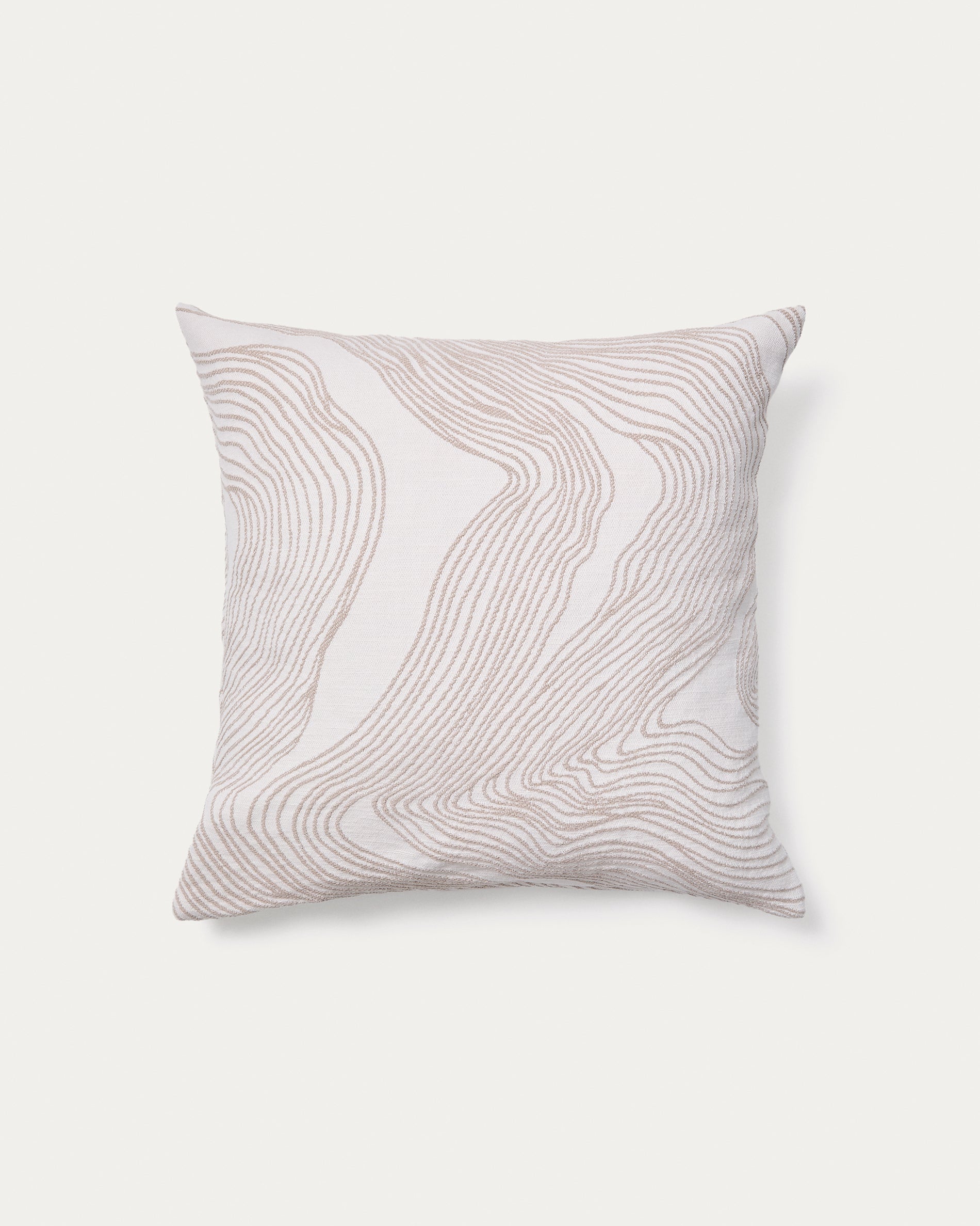 Ondara cushion cover with beige graphic detail 50 x 50cm - Product View