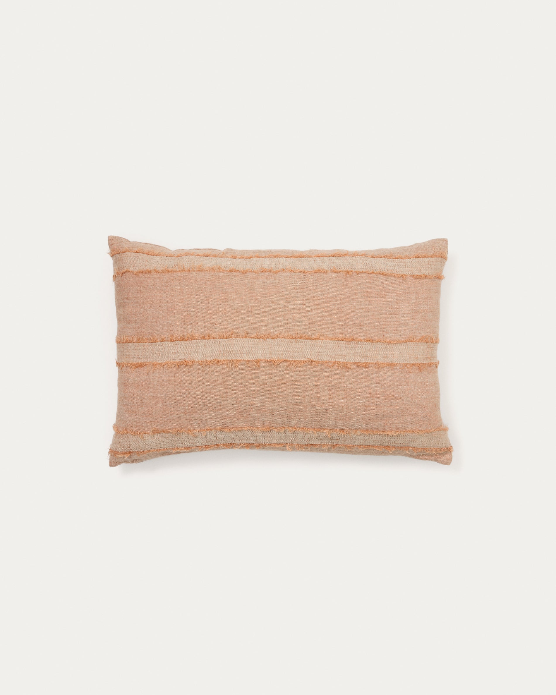 Neris terracotta 100% linen cushion cover 40 x 60cm - Product View
