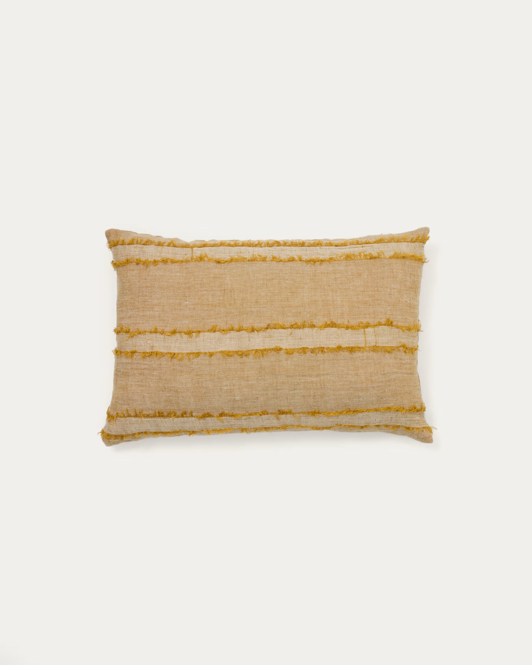 Neris mustard 100% linen cushion cover 40 x 60cm.