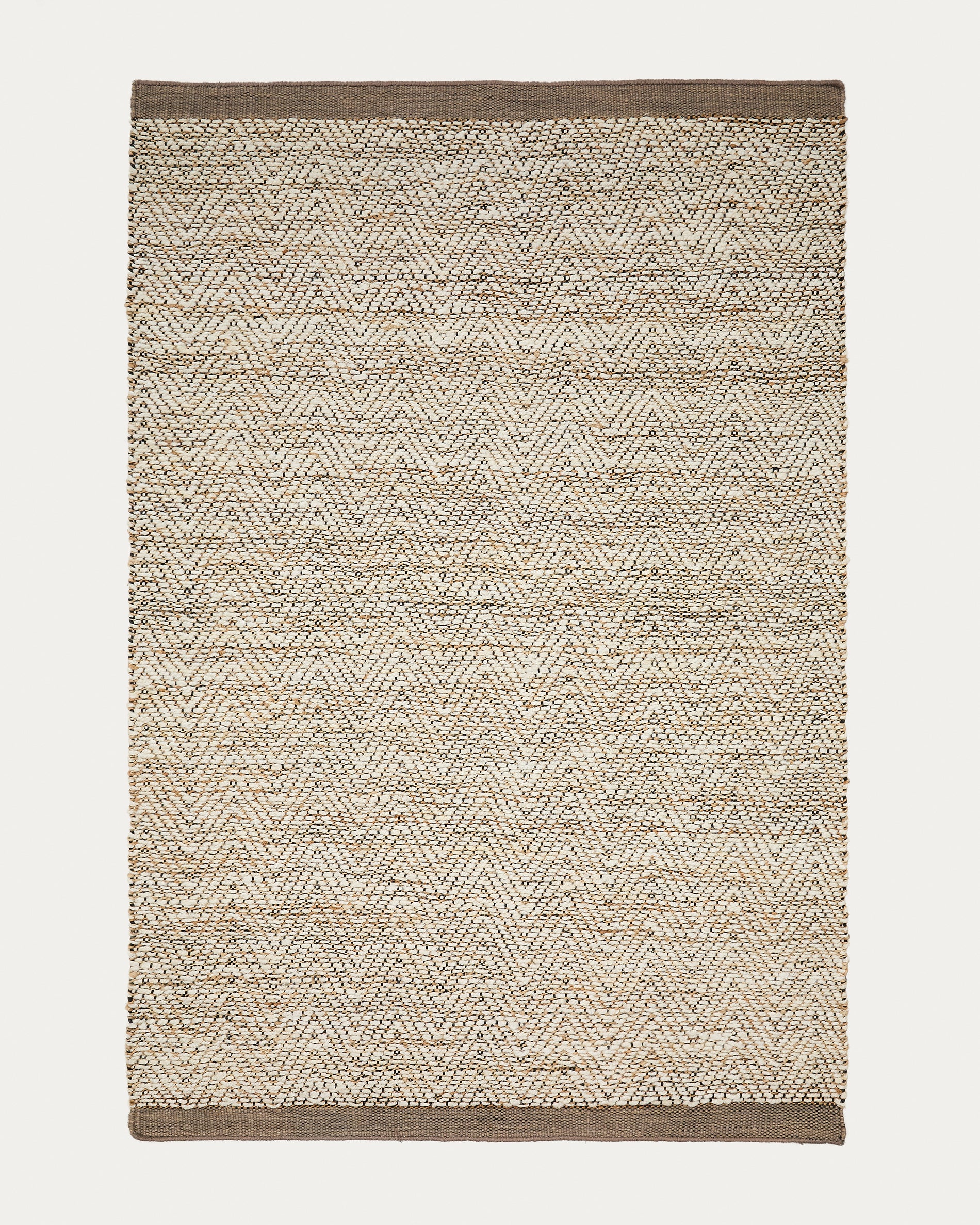Arpe beige jute jacquard rug 160 x 230cm - Product View