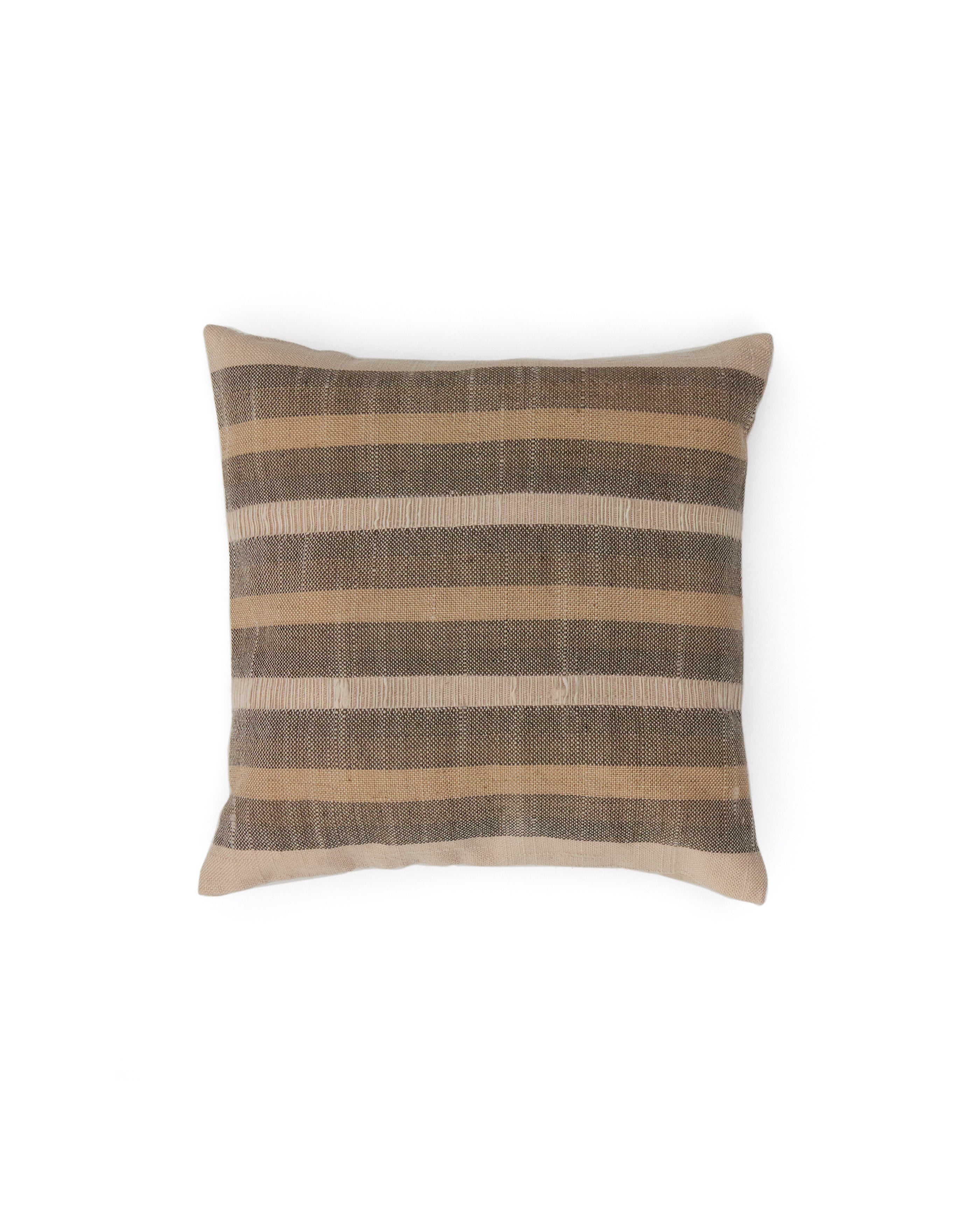 Awen multicoloured woven stripe cotton cushion cover 45 x 45cm - Product Image