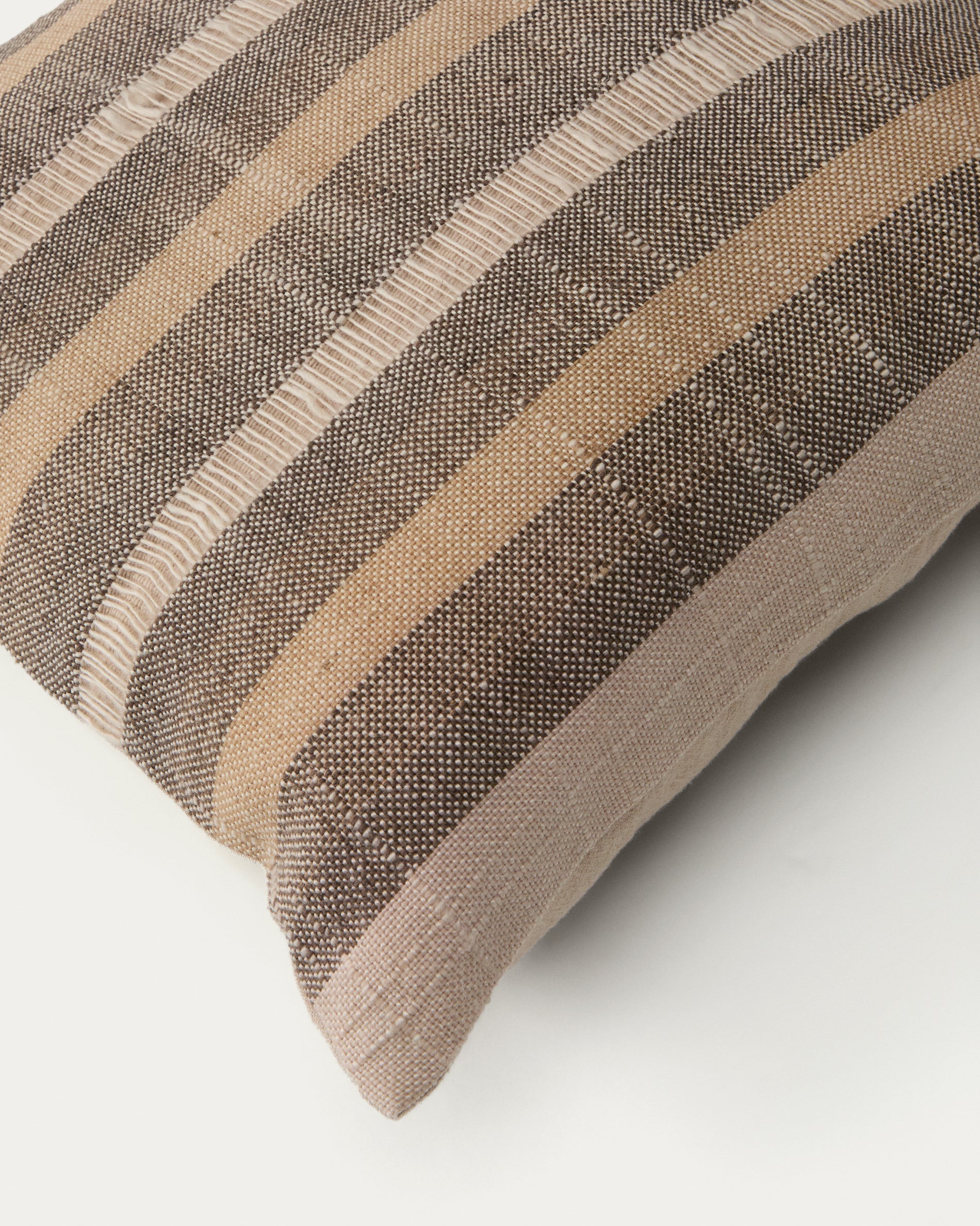 Awen multicoloured woven stripe cotton cushion cover 45 x 45cm - Detail