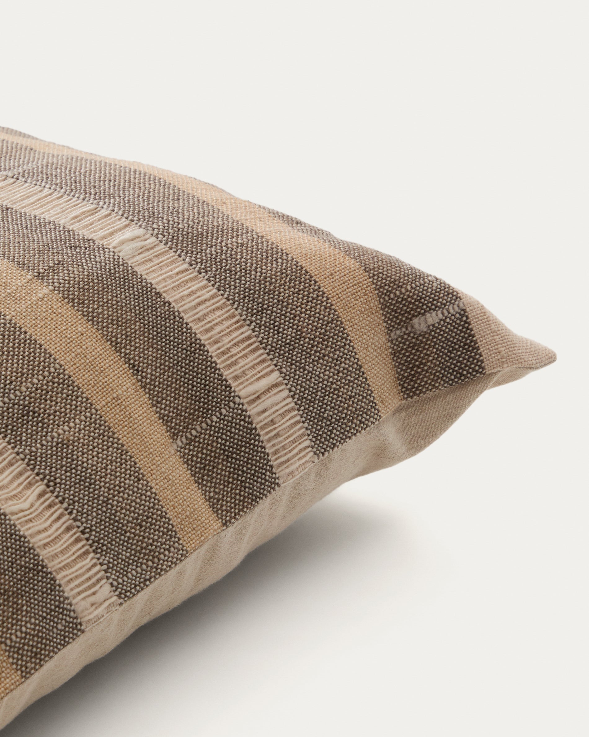 Awen multicoloured woven stripe cotton cushion cover 45 x 45cm - Detail